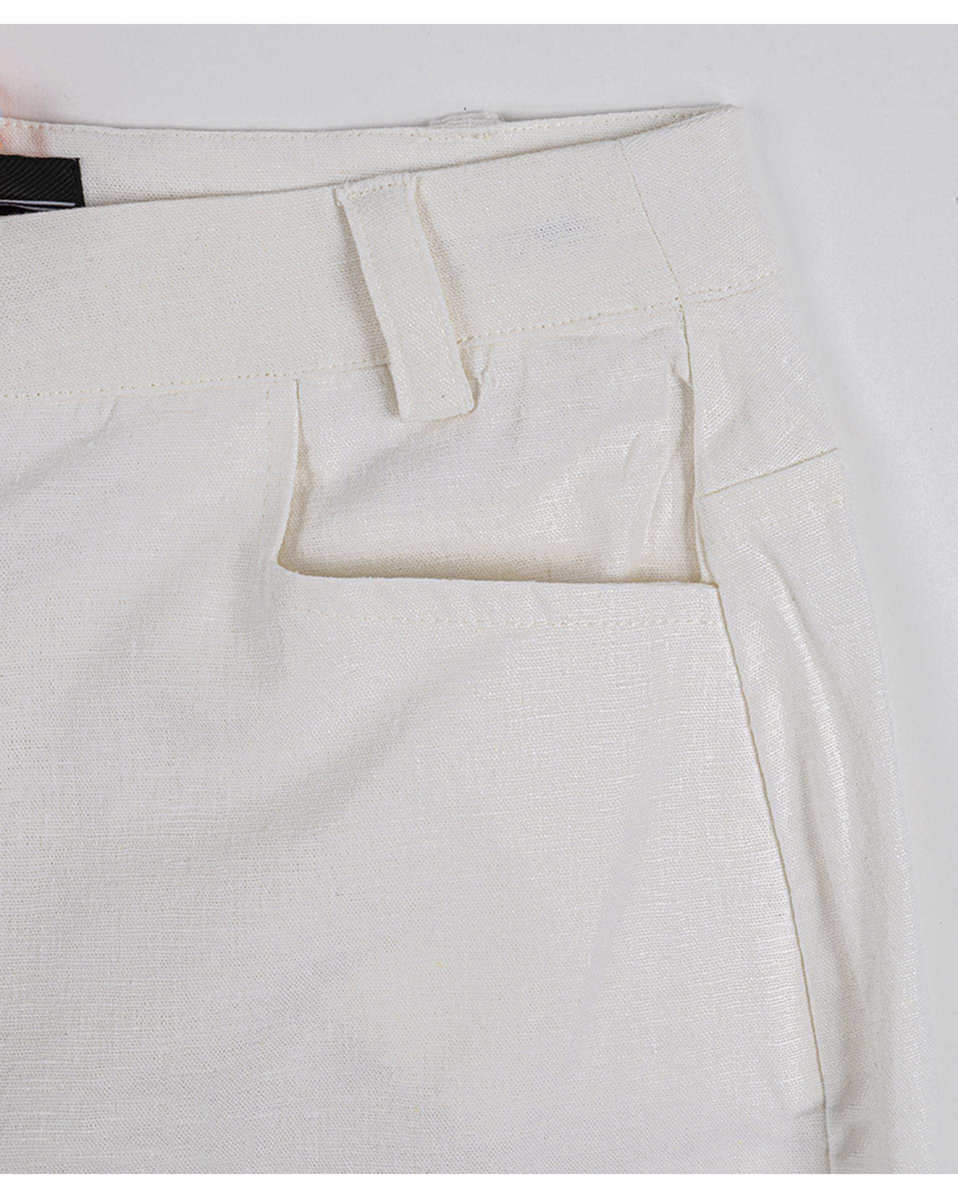 شلوار زنانه نیم بگ لینن سفید سوپردرای Superdry کد W17S52802N