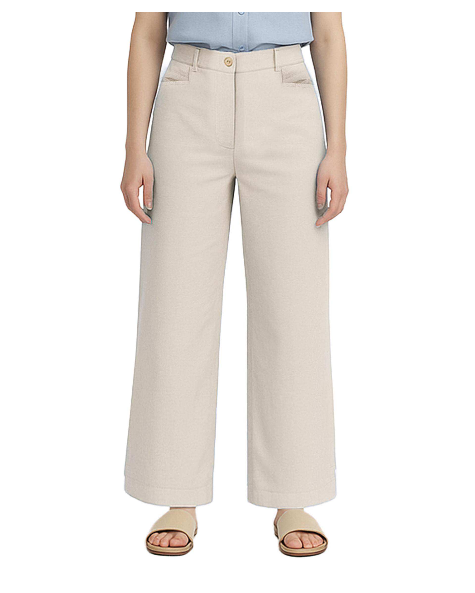 شلوار زنانه نیم بگ لینن نچرال سوپردرای Superdry کد W17S52802N