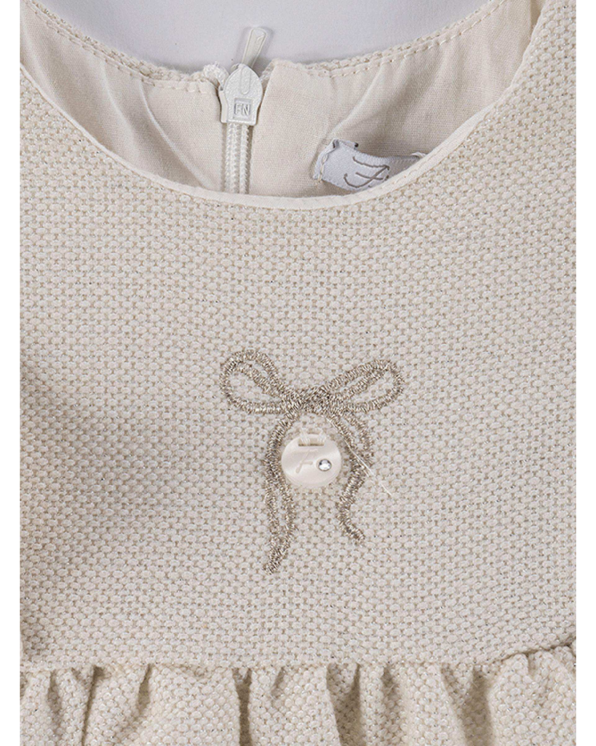 پیراهن دخترانه نوزادی استخوانی فیورلا Fiorella مدل پرنسس 1 کد 25508