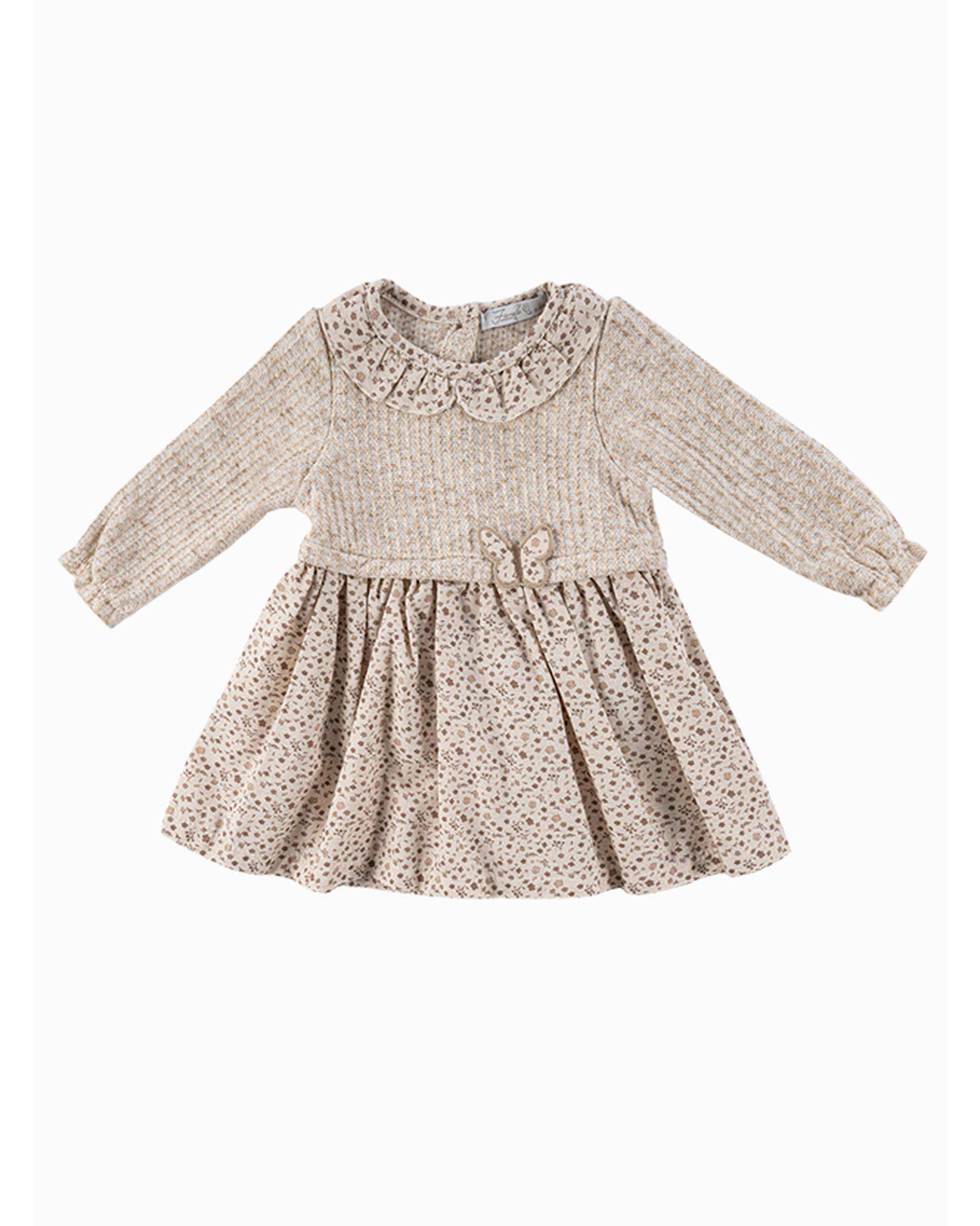 پیراهن دخترانه نوزادی کرم فیورلا Fiorella مدل سلین کد 25512