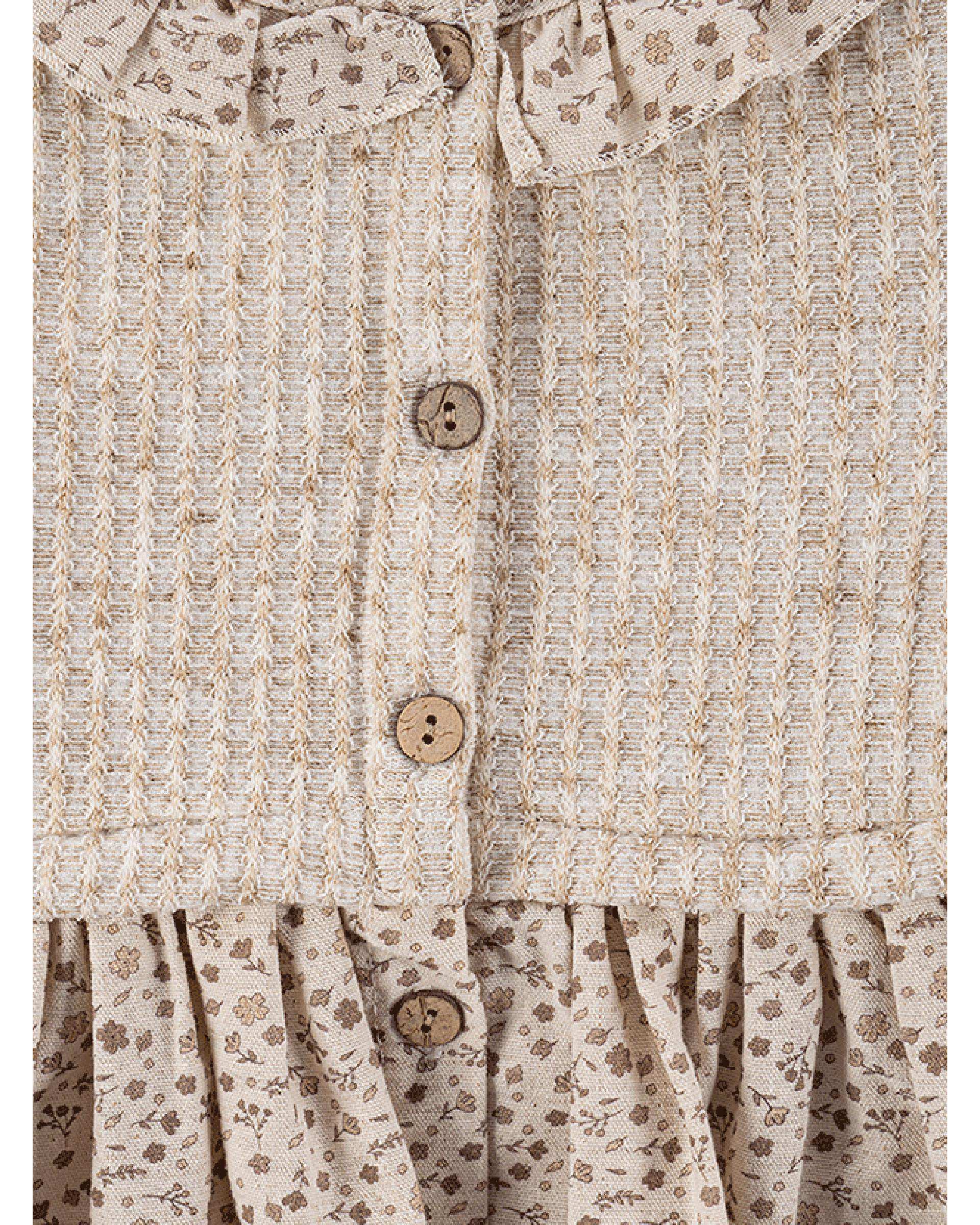 پیراهن دخترانه نوزادی کرم فیورلا Fiorella مدل سلین کد 25512