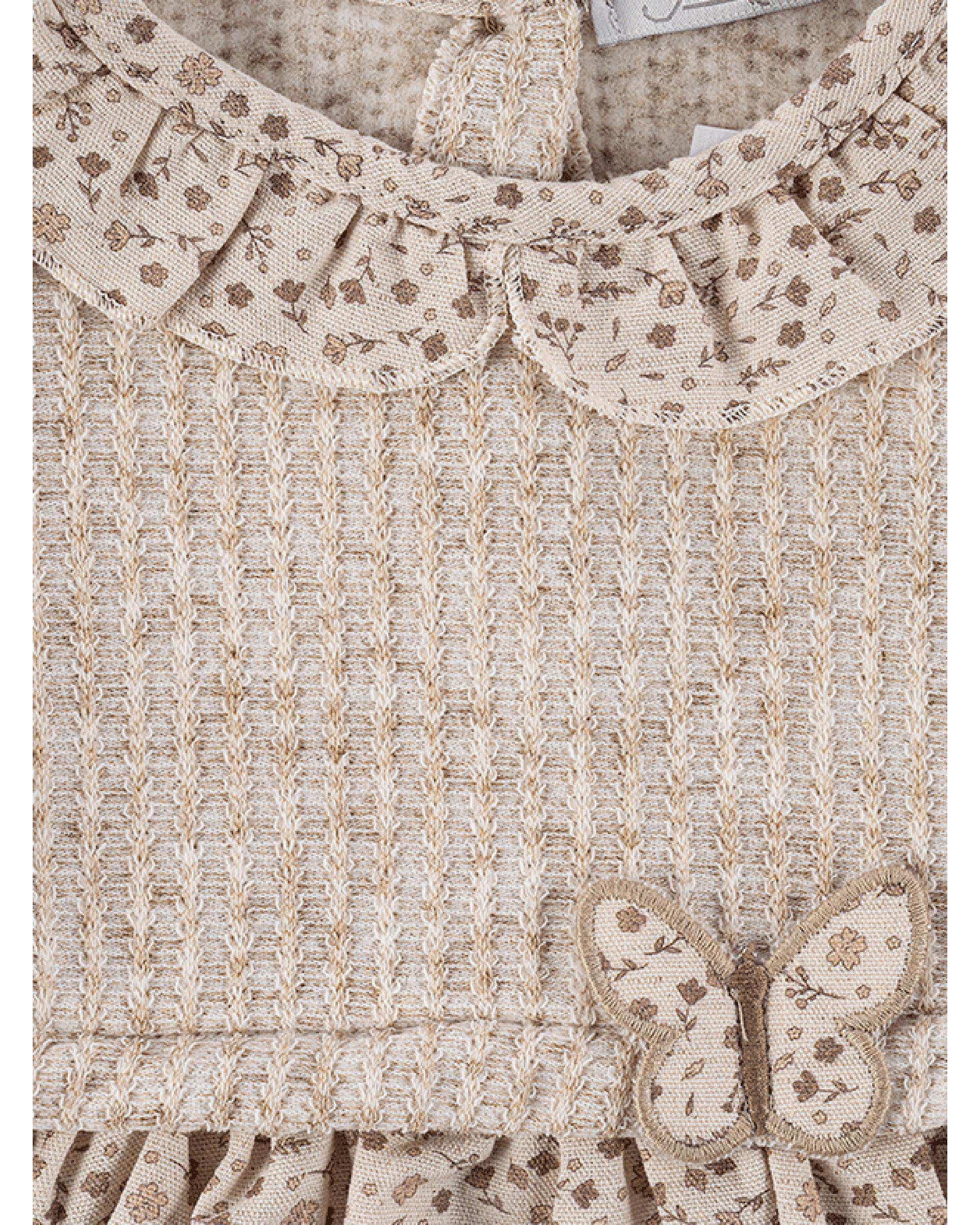 پیراهن دخترانه نوزادی کرم فیورلا Fiorella مدل سلین کد 25512