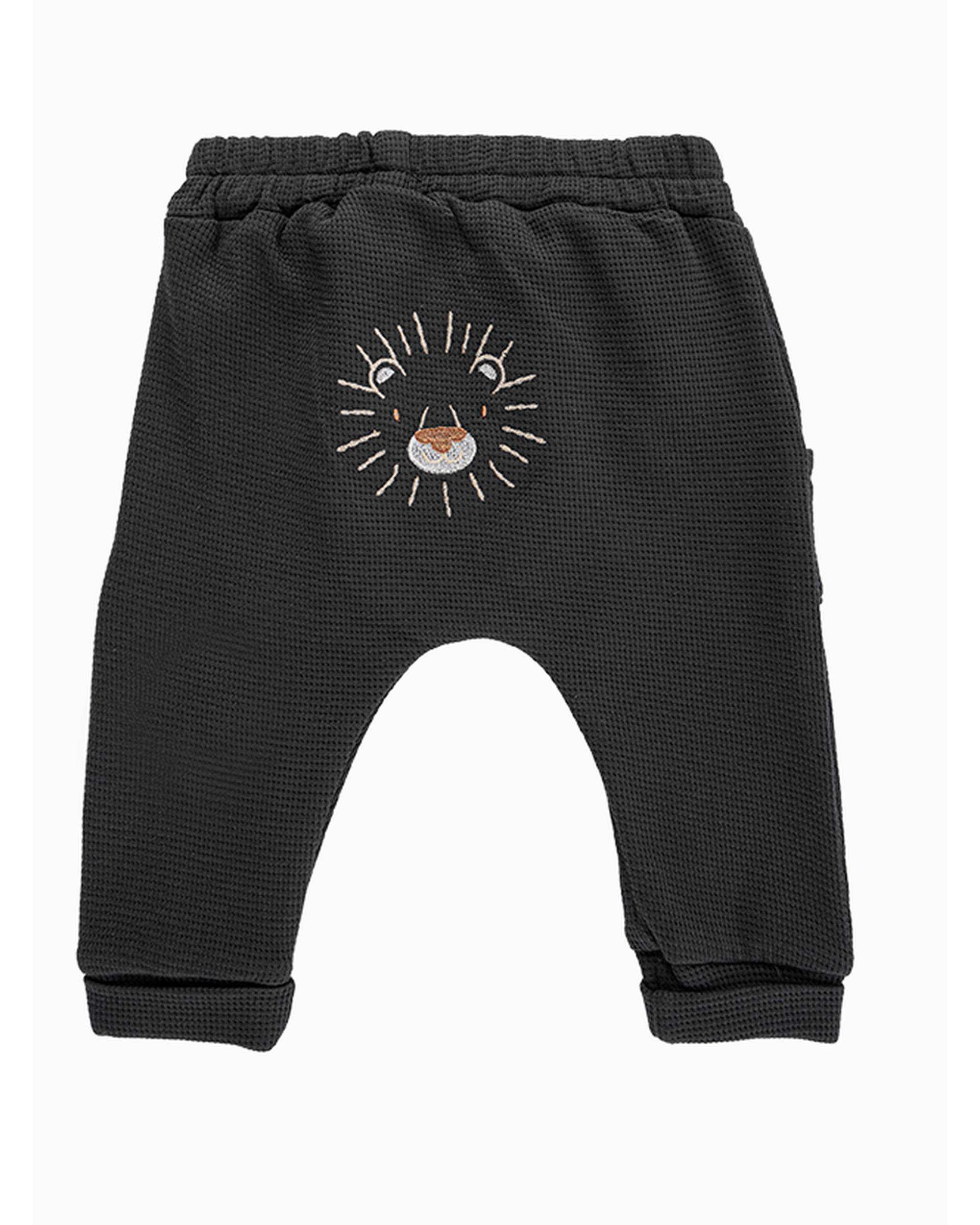 ست لباس پسرانه نوزادی خاکستری فیورلا Fiorella مدل شیر کد 25549