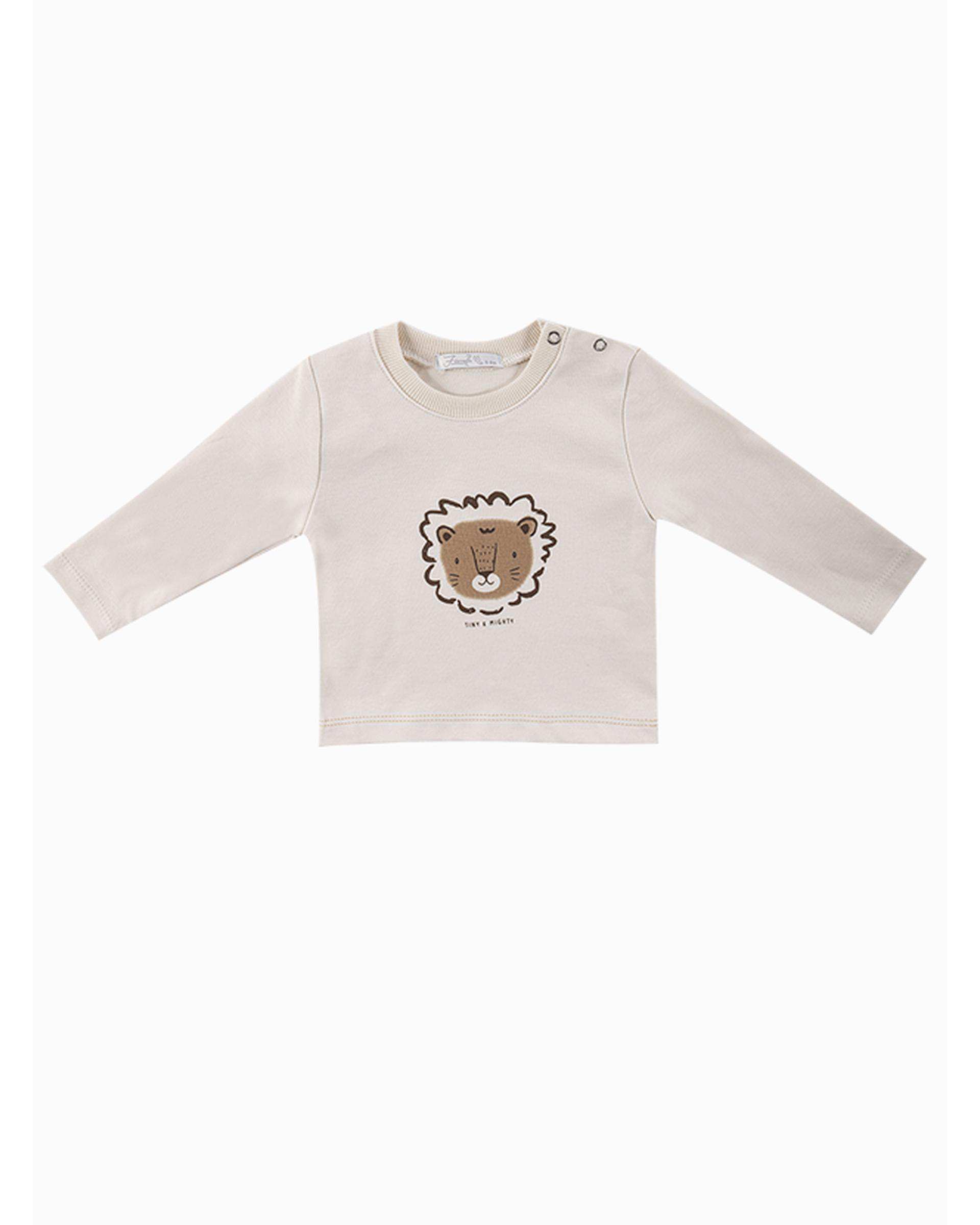 ست لباس پسرانه نوزادی خاکستری فیورلا Fiorella مدل شیر کد 25549