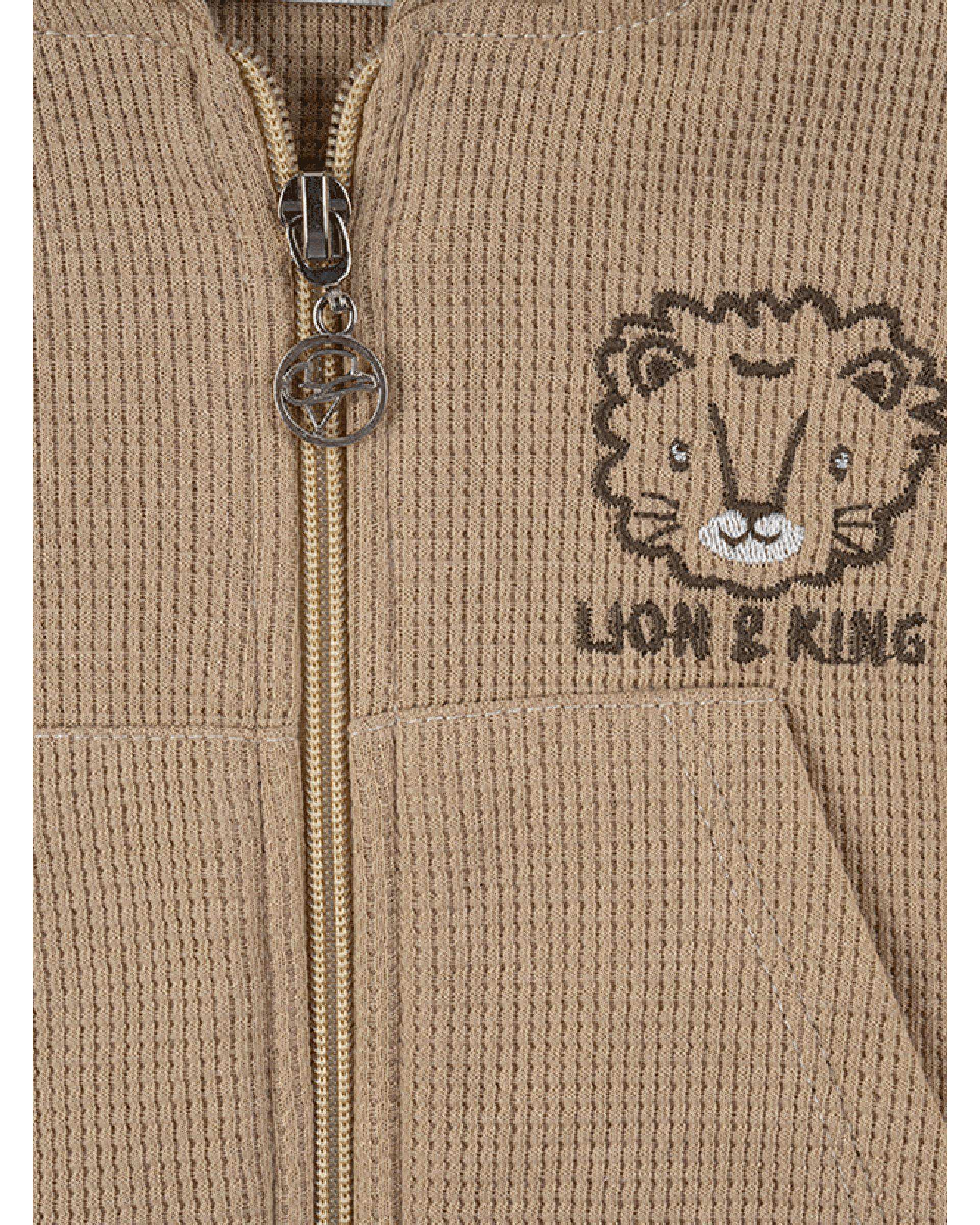 ست لباس پسرانه نوزادی کرم فیورلا Fiorella مدل شیر کد 25550