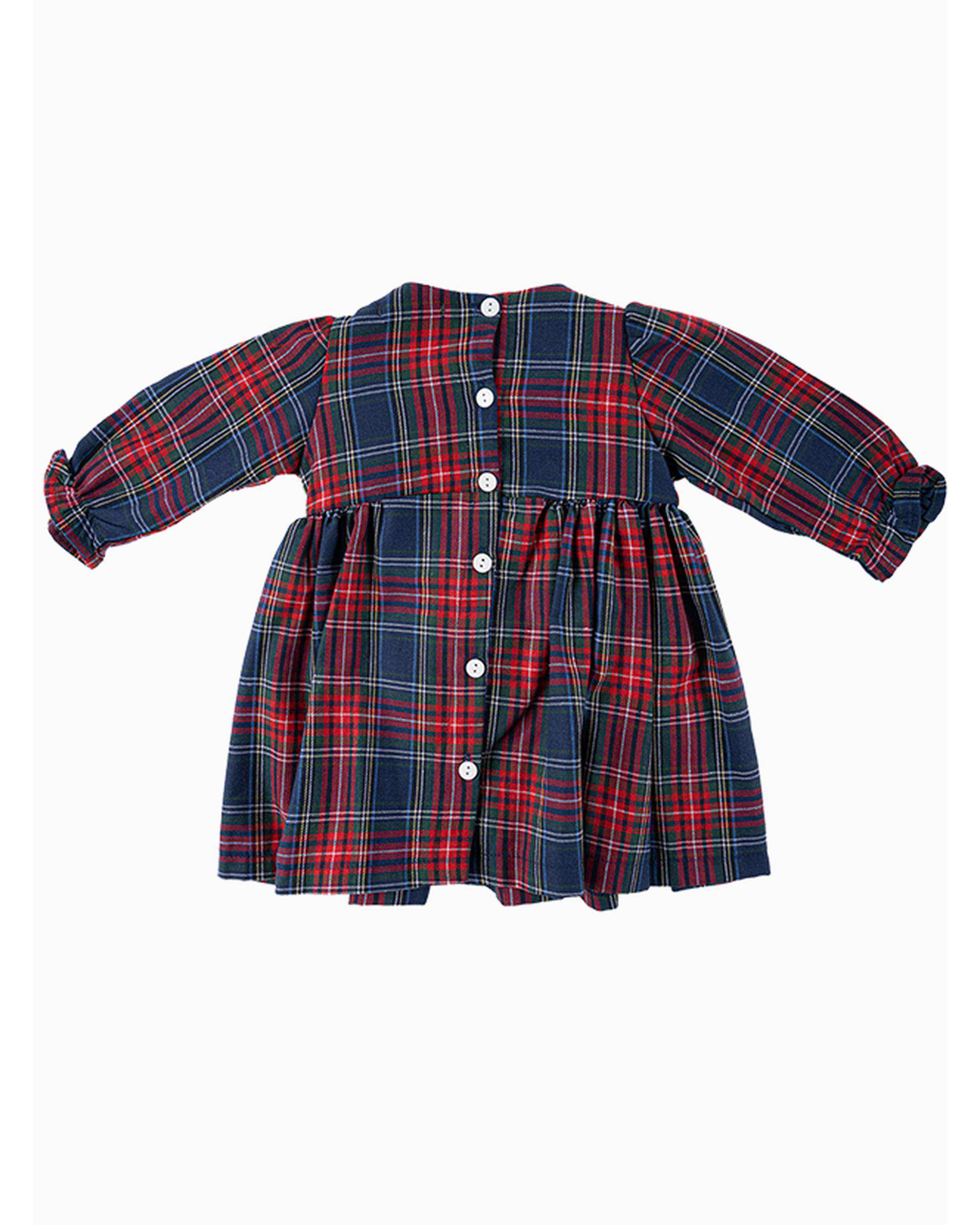 پیراهن دخترانه نوزادی سرمه ای قرمز فیورلا Fiorella مدل سولماز کد 25560