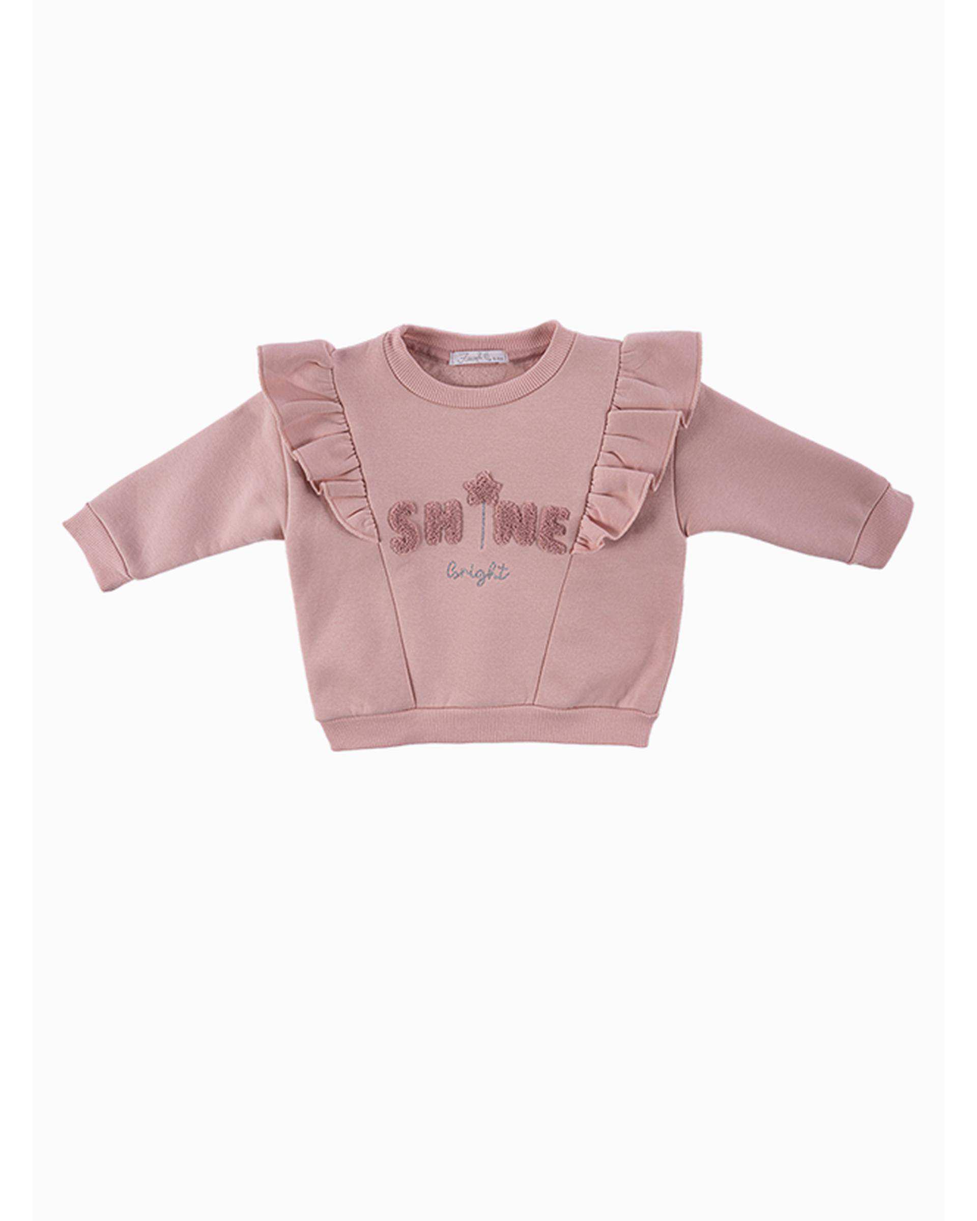 ست بلوز و شلوار دخترانه نوزادی صورتی فیورلا Fiorella مدل نبات کد 25561