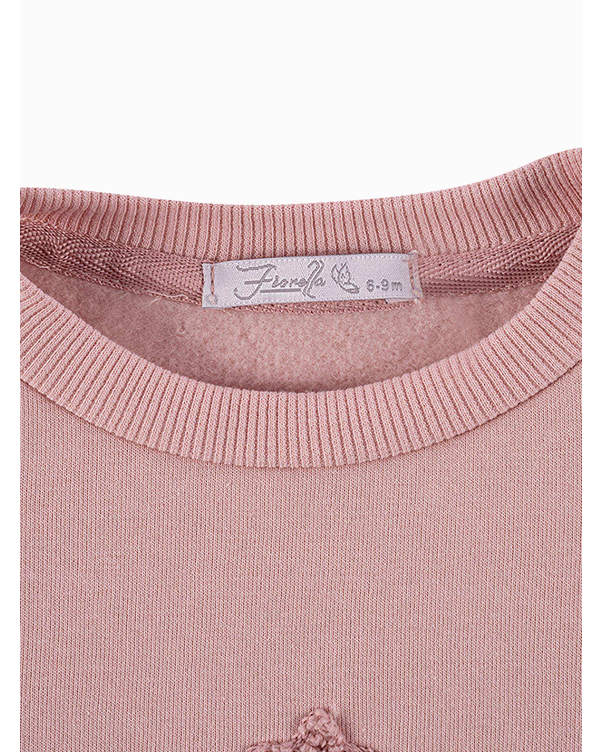 ست بلوز و شلوار دخترانه نوزادی صورتی فیورلا Fiorella مدل نبات کد 25561