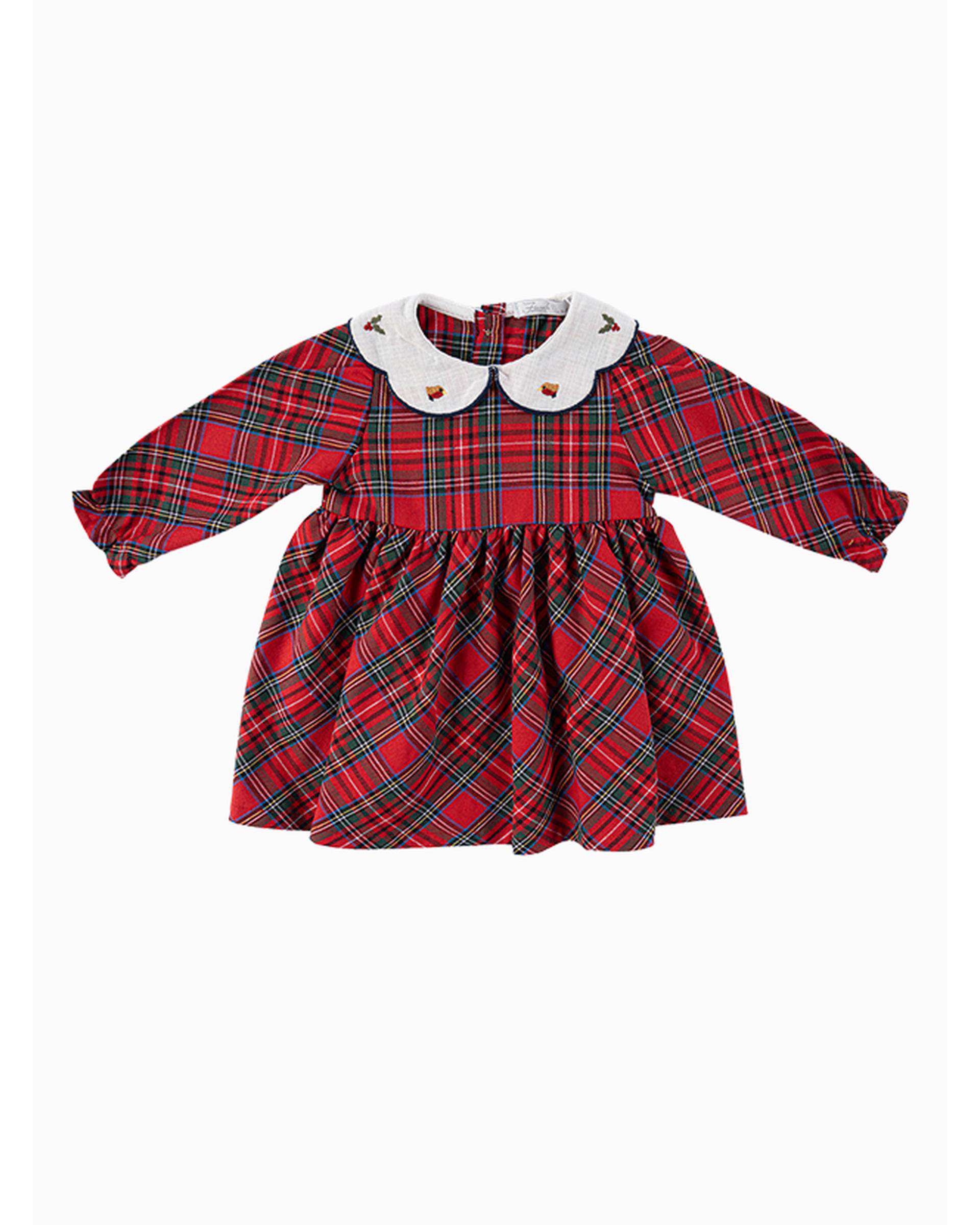 پیراهن دخترانه نوزادی قرمز فیورلا Fiorella مدل سوسن کد 25562