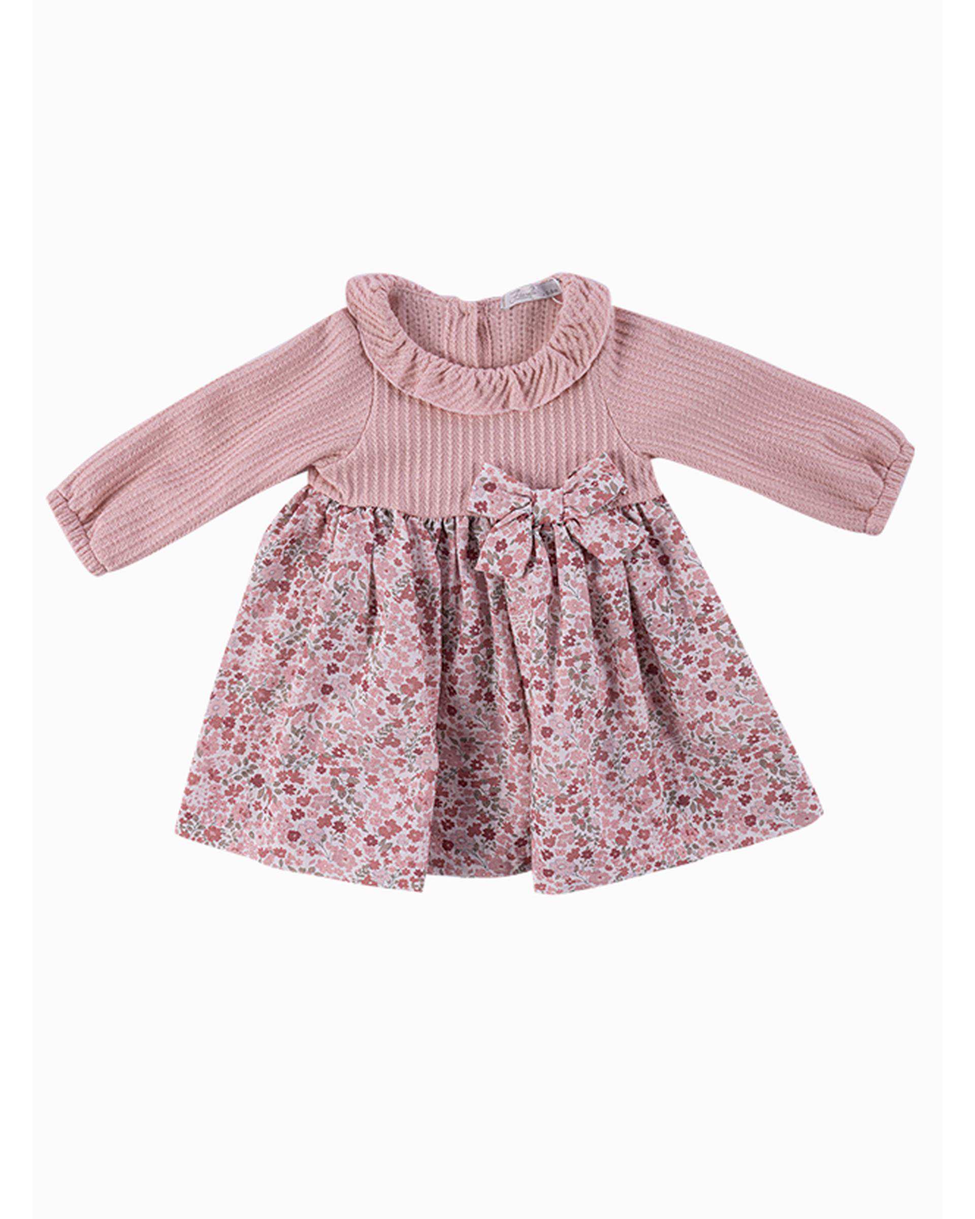 پیراهن دخترانه نوزادی صورتی فیورلا Fiorella مدل صنم کد 25564