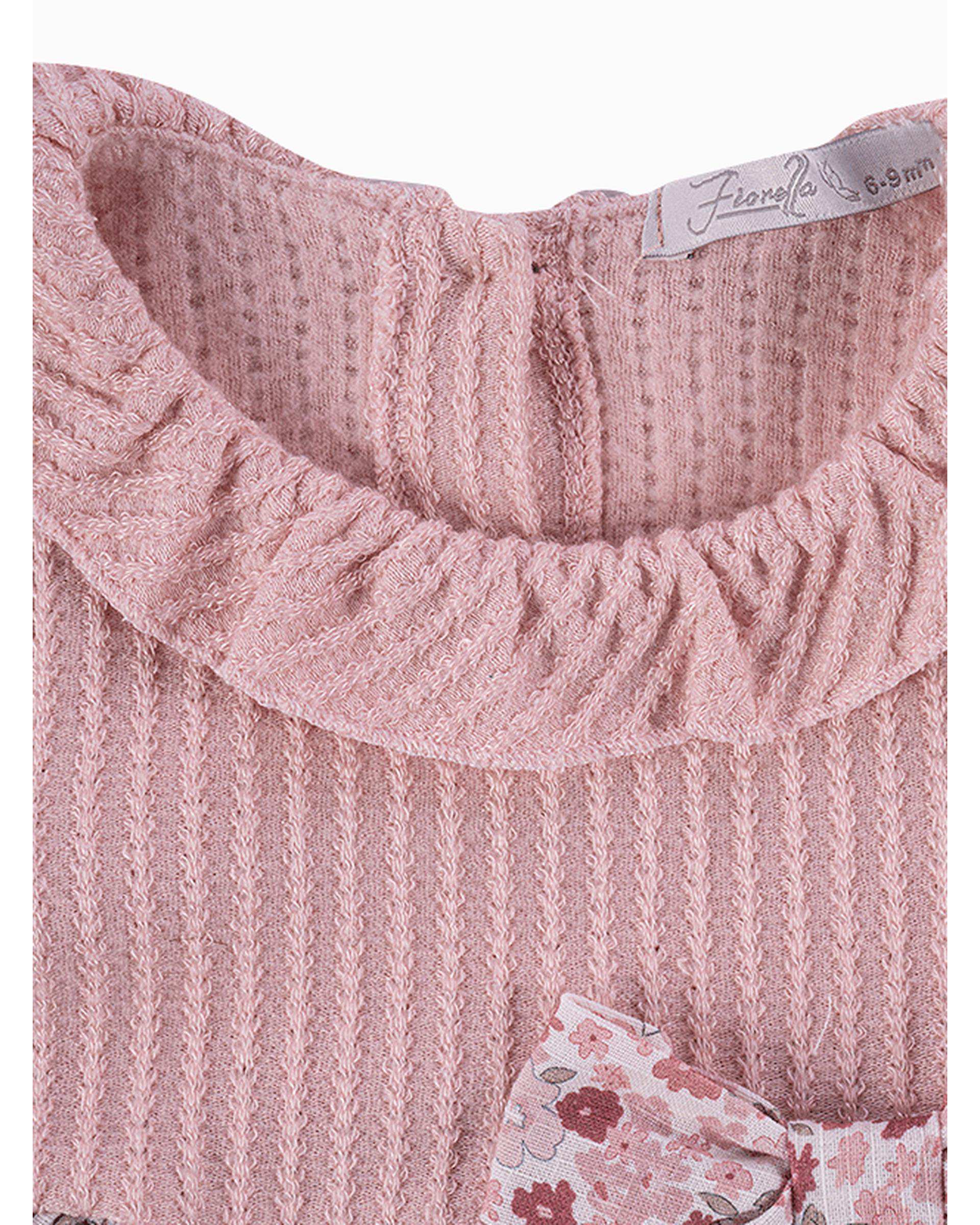 پیراهن دخترانه نوزادی صورتی فیورلا Fiorella مدل صنم کد 25564