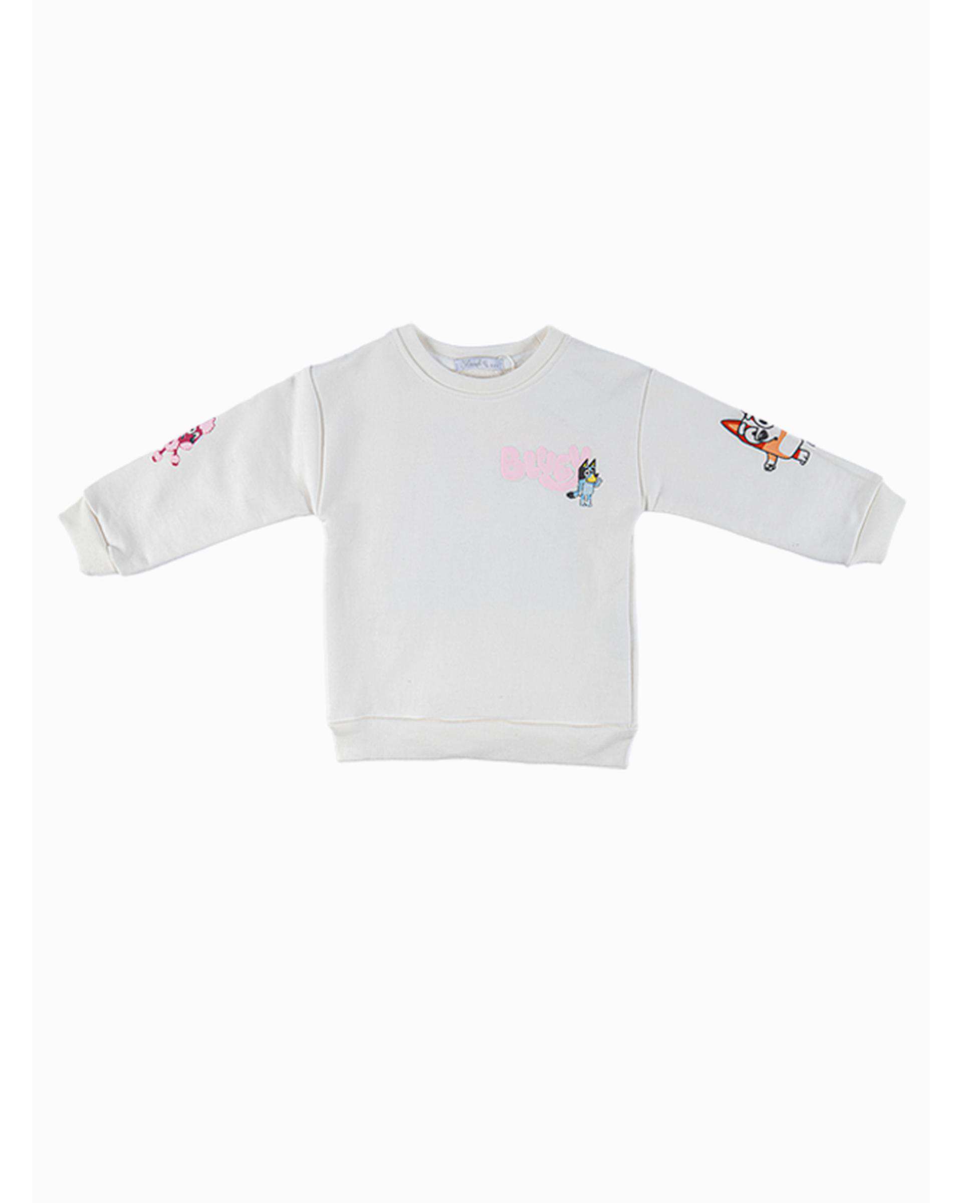 ست بلوز و شلوار دخترانه استخوانی صورتی فیورلا Fiorella مدل بلوئی و دوستان 2 کد 35517