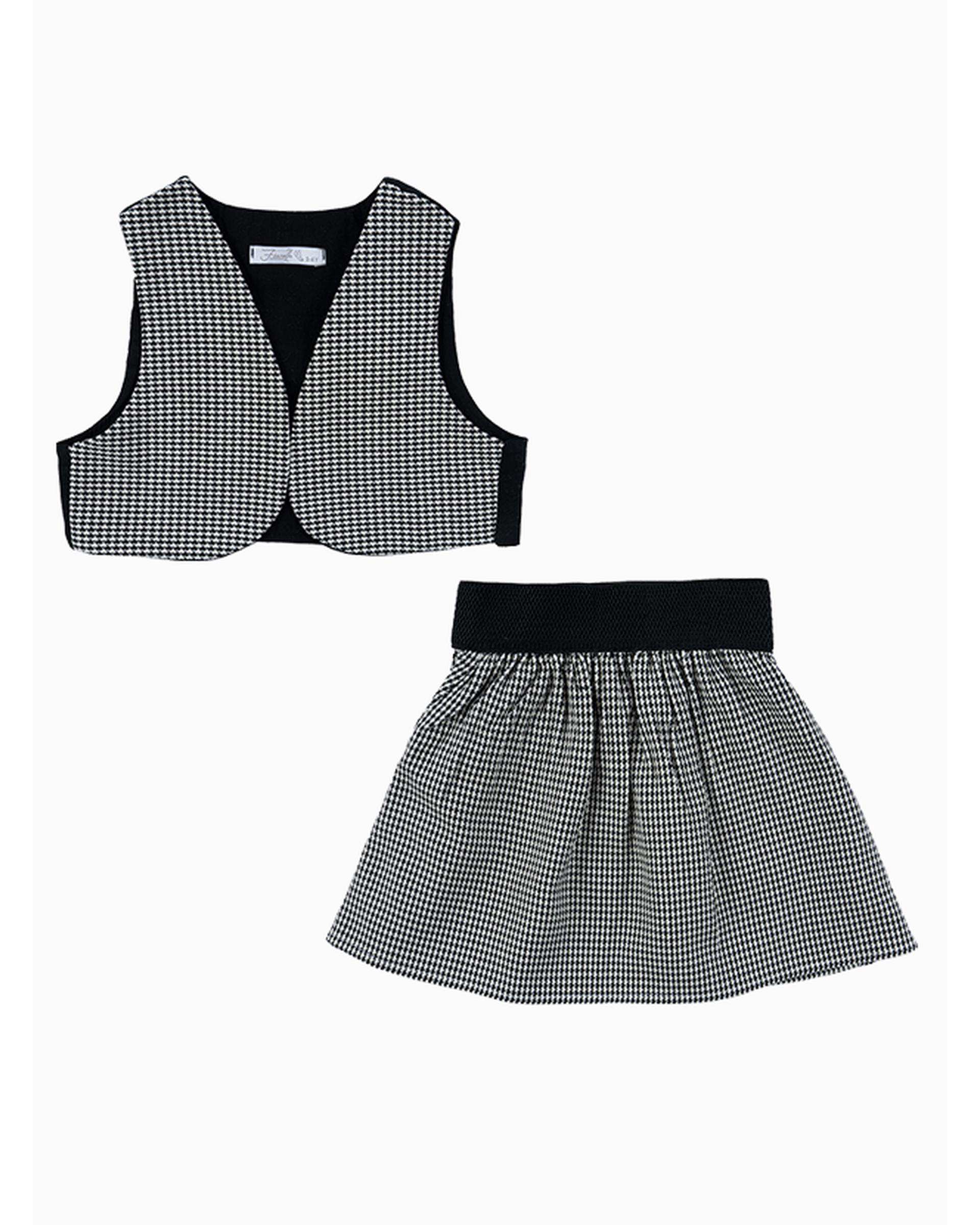 ست جلیقه و دامن دخترانه خاکستری فیورلا Fiorella مدل درنیکا 1 کد 35521