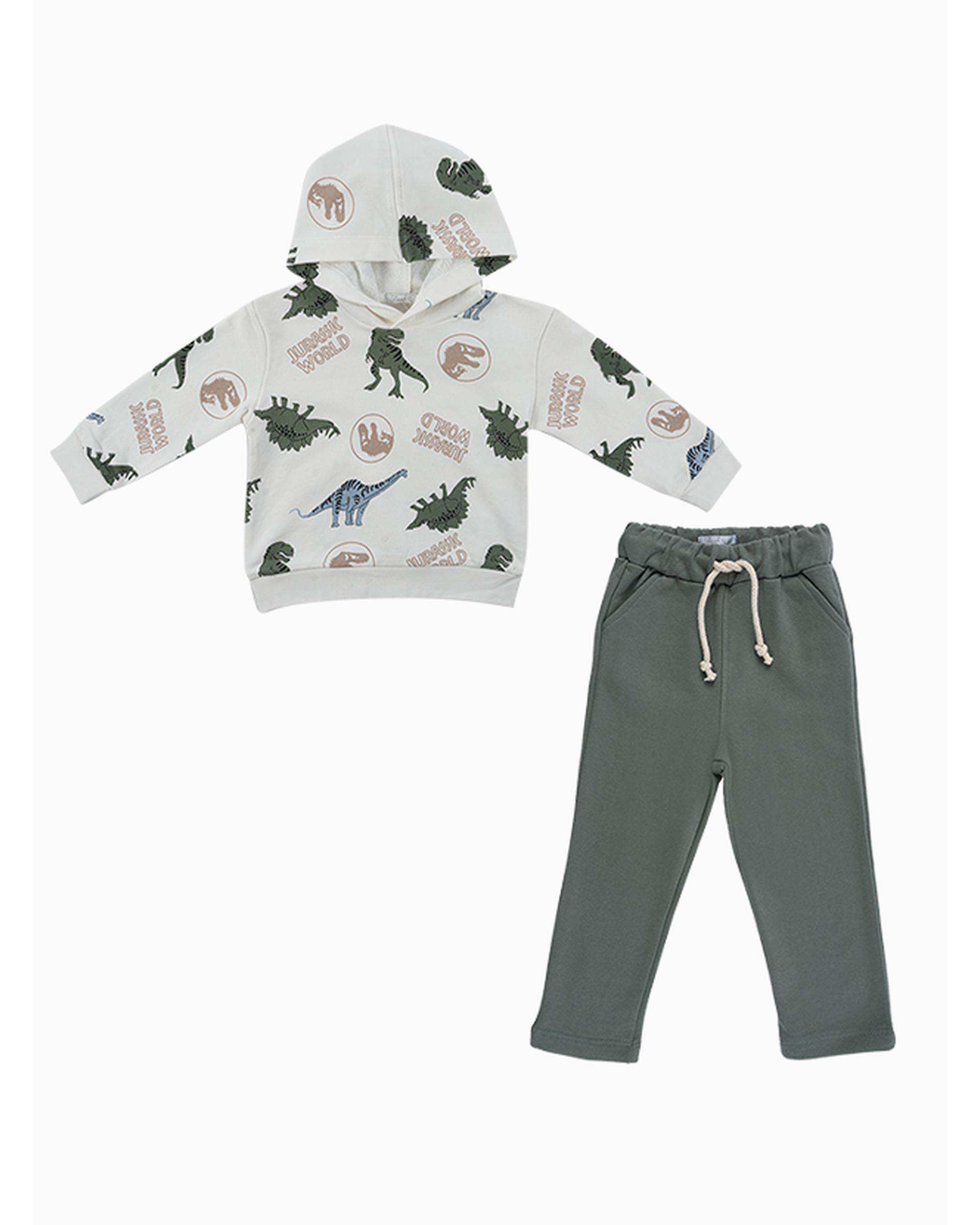 ست بلوز و شلوار پسرانه استخوانی فیورلا Fiorella مدل ژوراسیک کد 35538