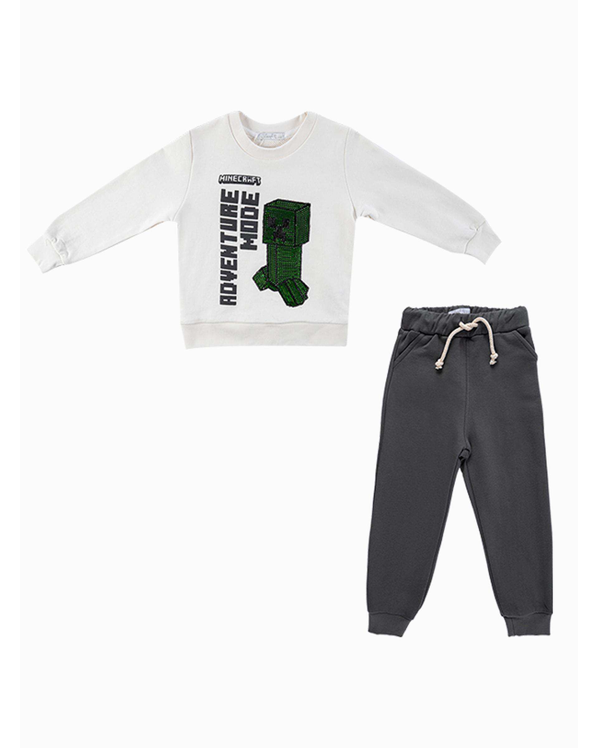 ست بلوز و شلوار پسرانه فیورلا Fiorella مدل ماینکرافت پولکی کد 35545