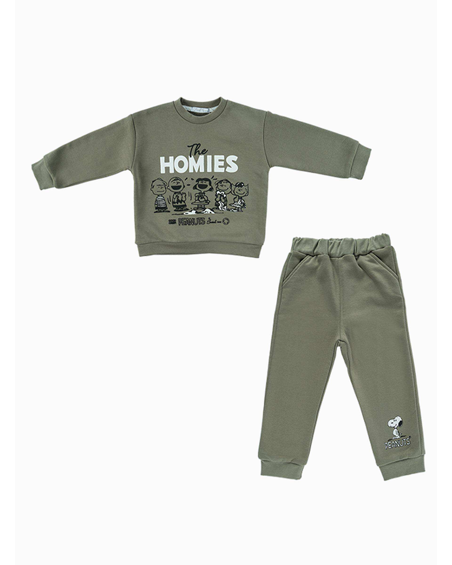 ست بلوز و شلوار پسرانه سبز فیورلا Fiorella مدل هومیز کد 35551