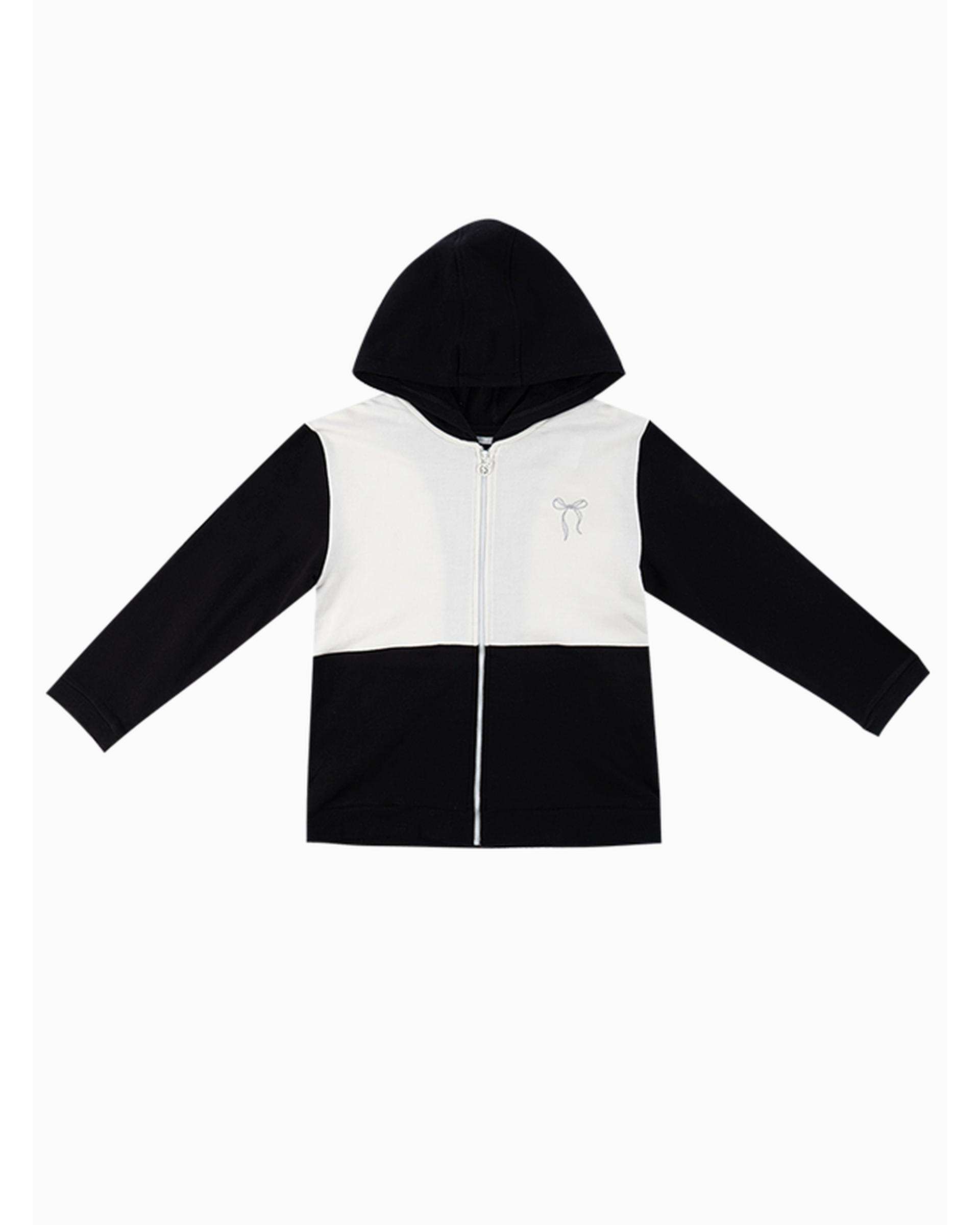 ست سویشرت و شلوار دخترانه مشکی سفید فیورلا Fiorella مدل چکاوک کد 45508