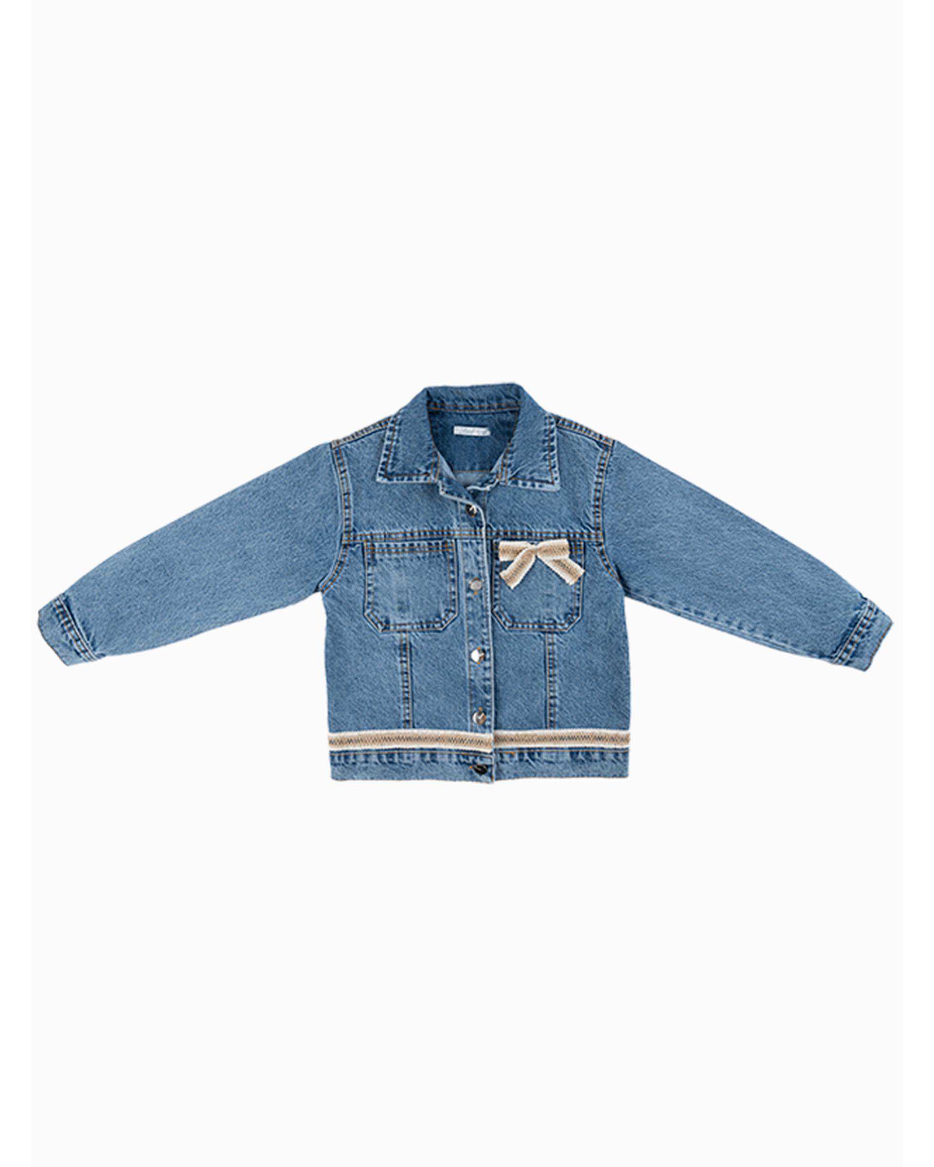 کت جین دخترانه سرمه ای فیورلا Fiorella مدل پارمیدا 2 کد 45515