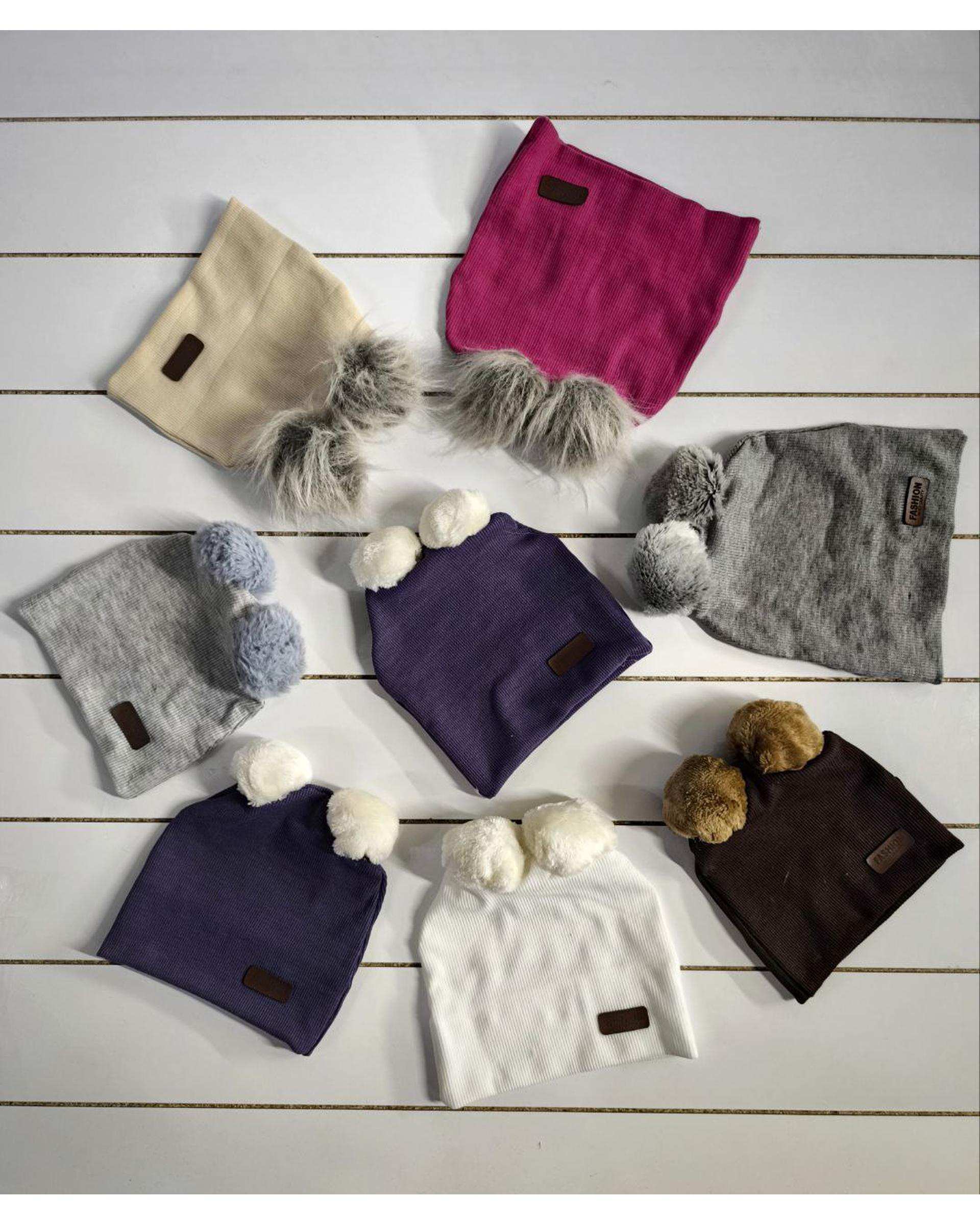 کلاه تک پنبه کبریتی دو پوم