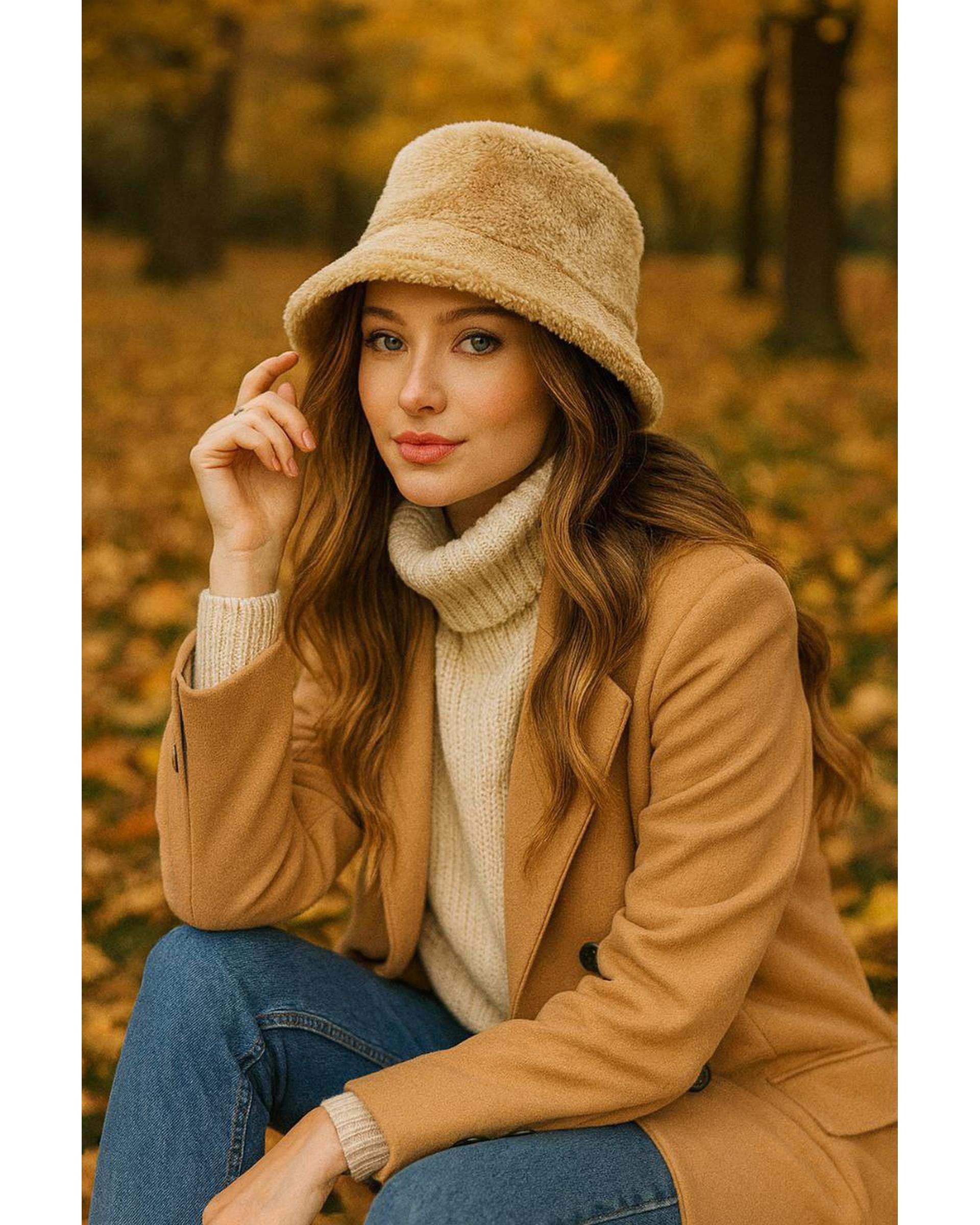 کلاه باکت زمستانی خزدار لطیف مدل کلاسیک