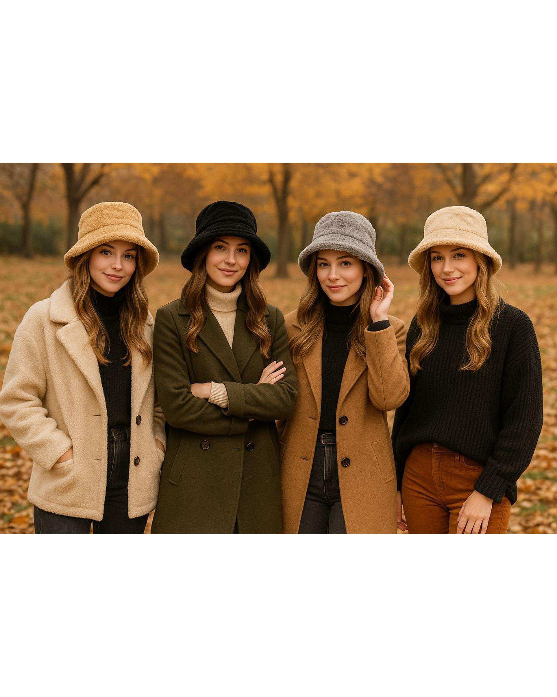 کلاه باکت زمستانی خزدار لطیف مدل کلاسیک