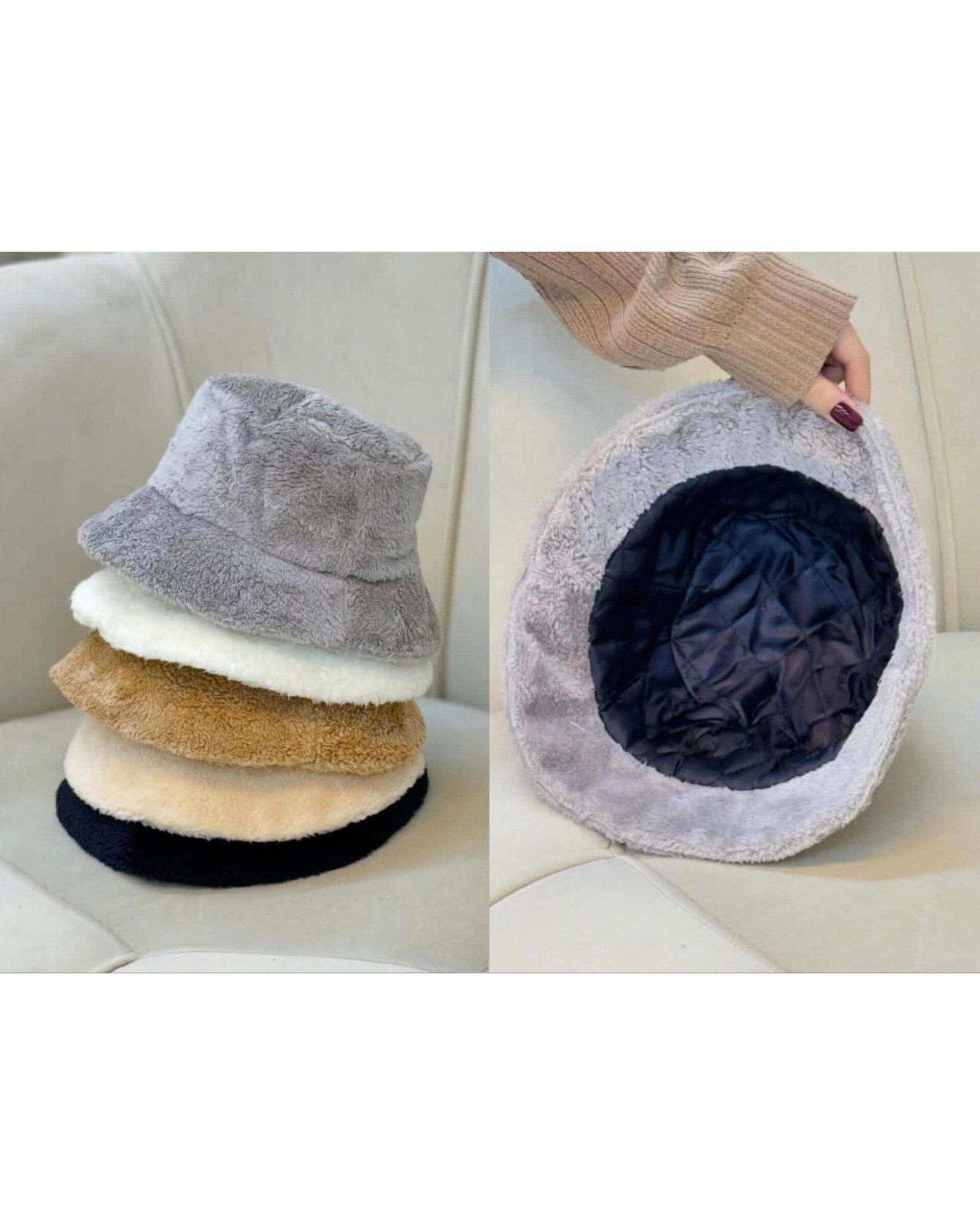 کلاه باکت زمستانی خزدار لطیف مدل کلاسیک