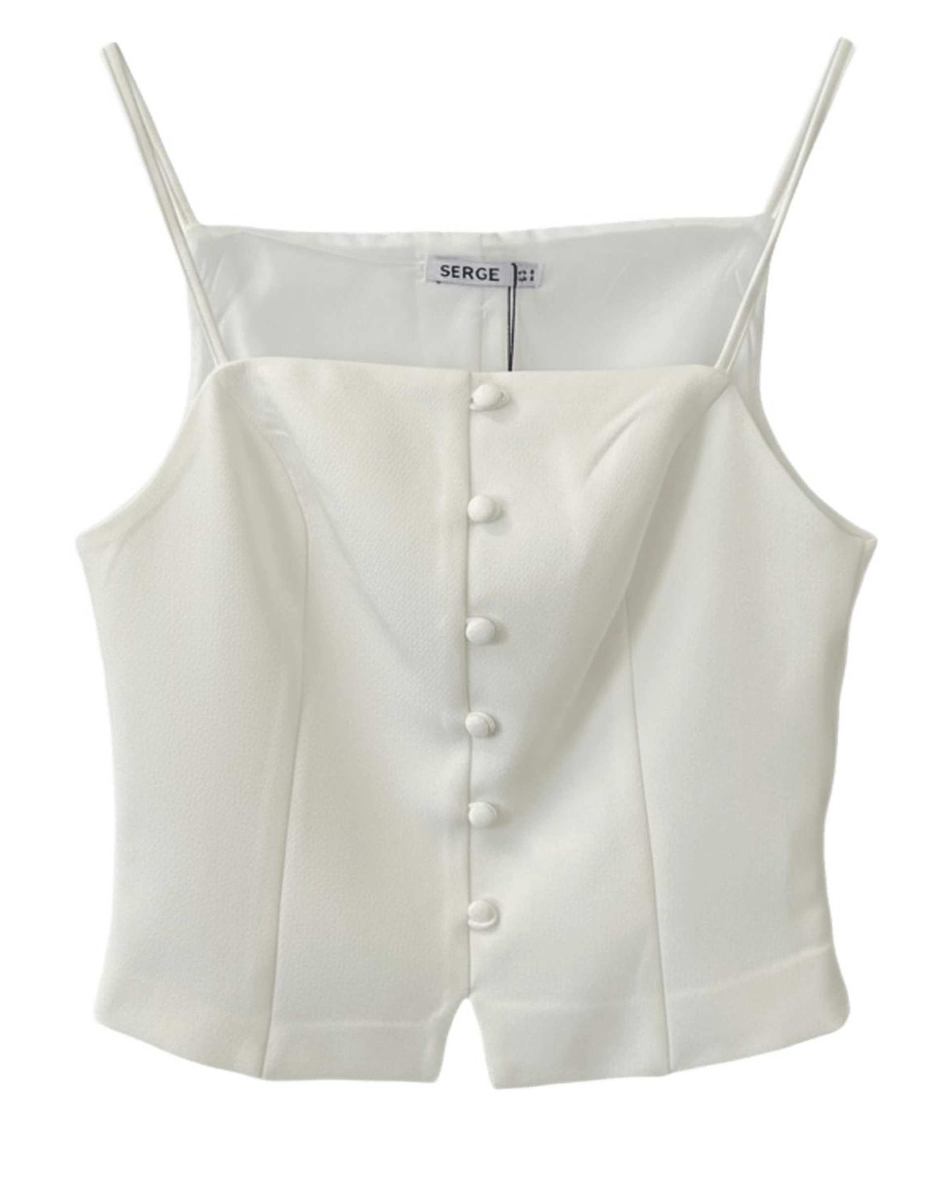 تاپ زنانه دکلته سفید سرژه Serge کد 202678