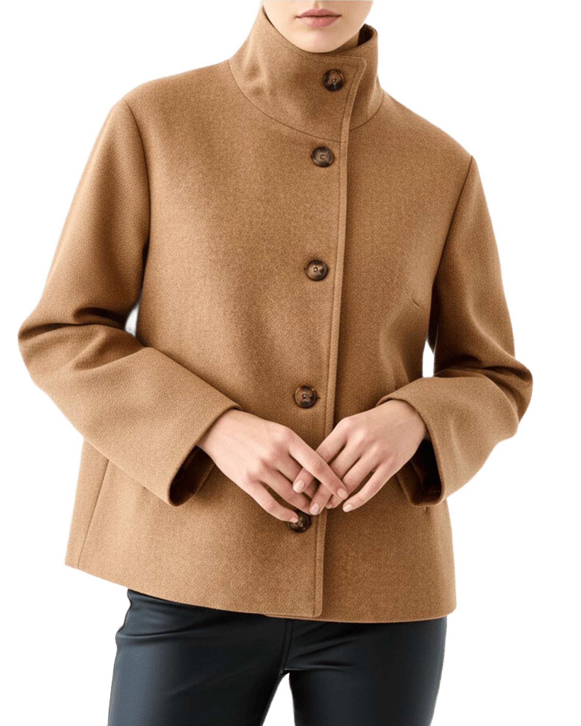 پالتو زنانه پشمی قهوه ای سرژه Serge کد 230155