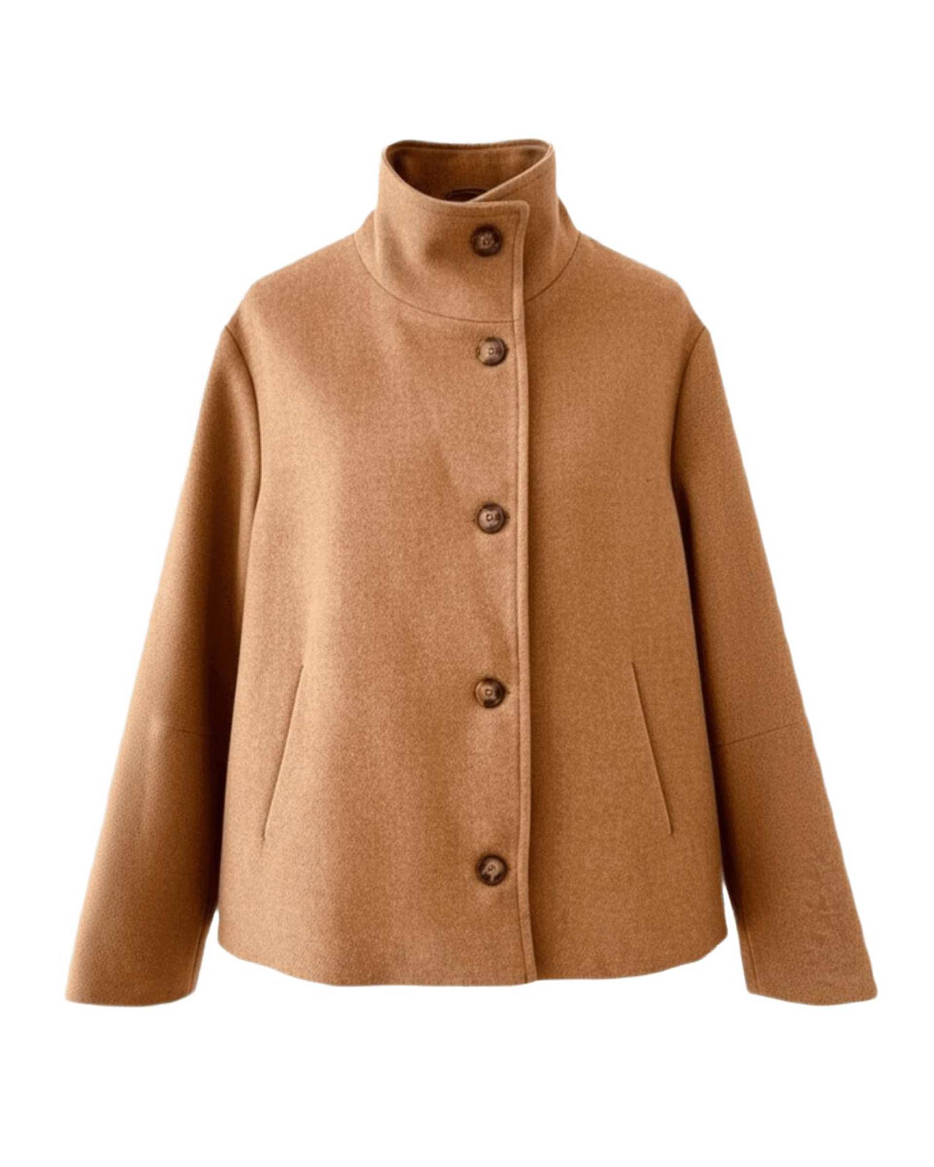 پالتو زنانه پشمی قهوه ای سرژه Serge کد 230155