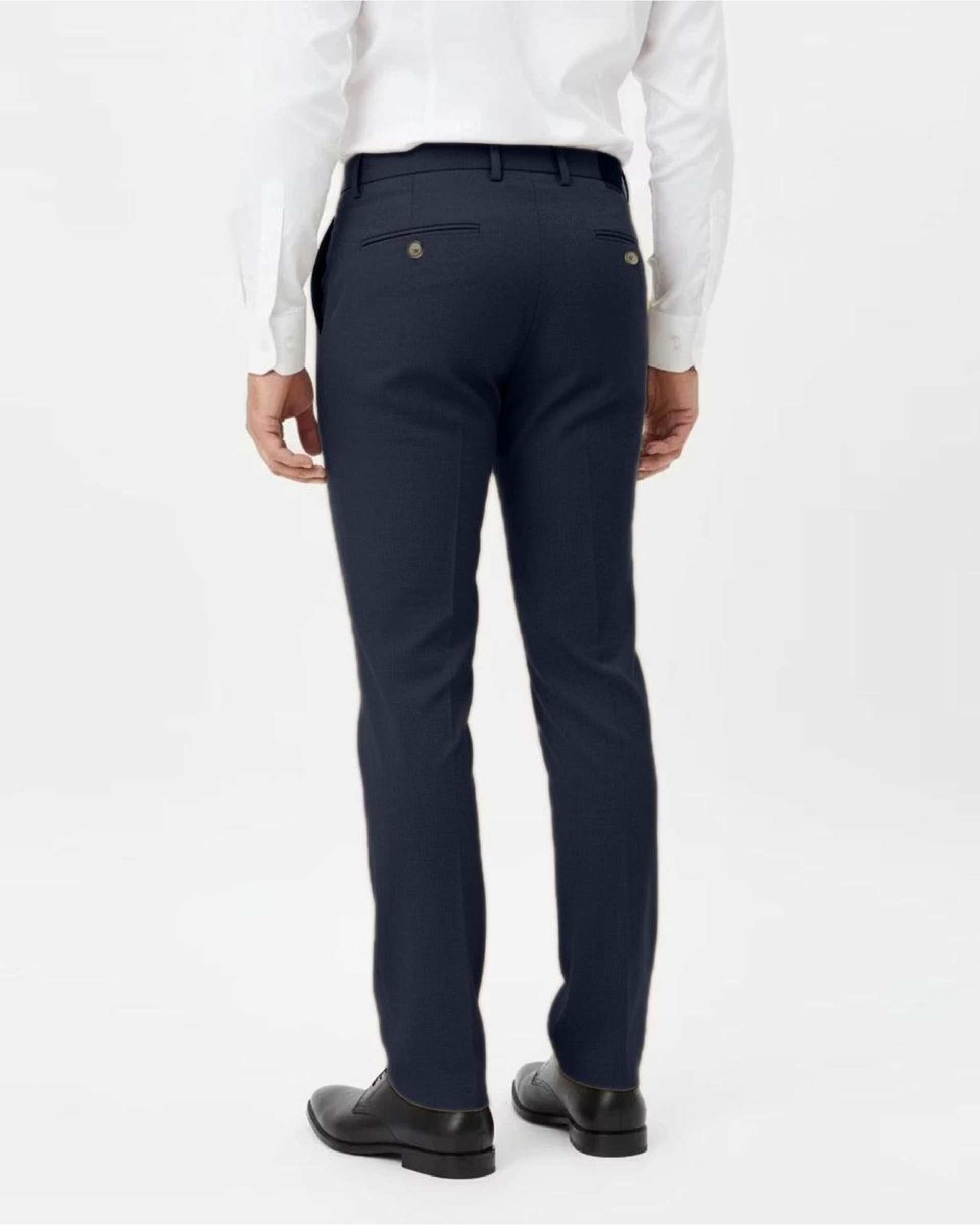 شلوار پارچه ای مردانه سرمه ای یوسف Yoosef کد 202040