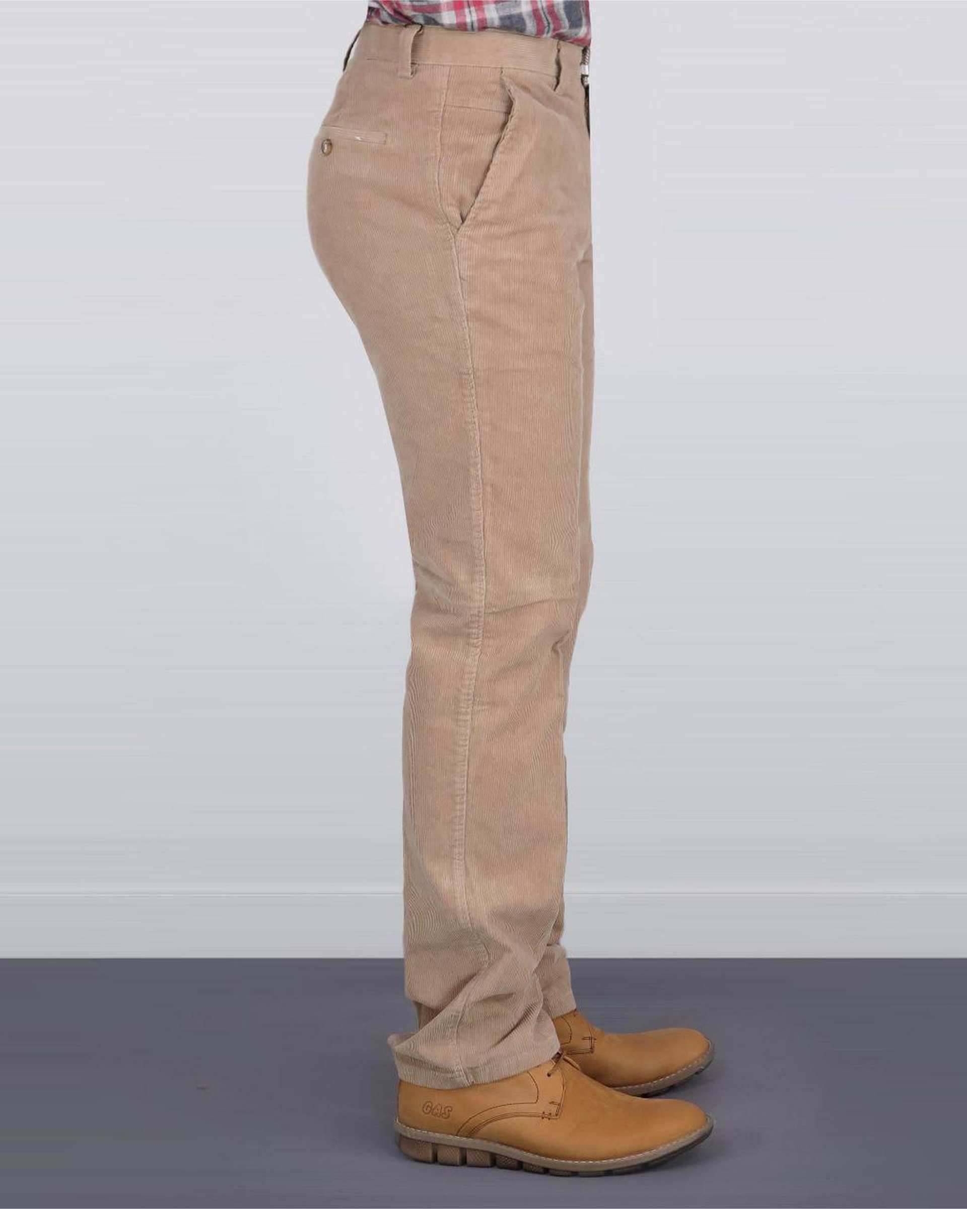 شلوار مردانه مخمل کلاسیک راسته کرم یوسف Yoosef کد 203024