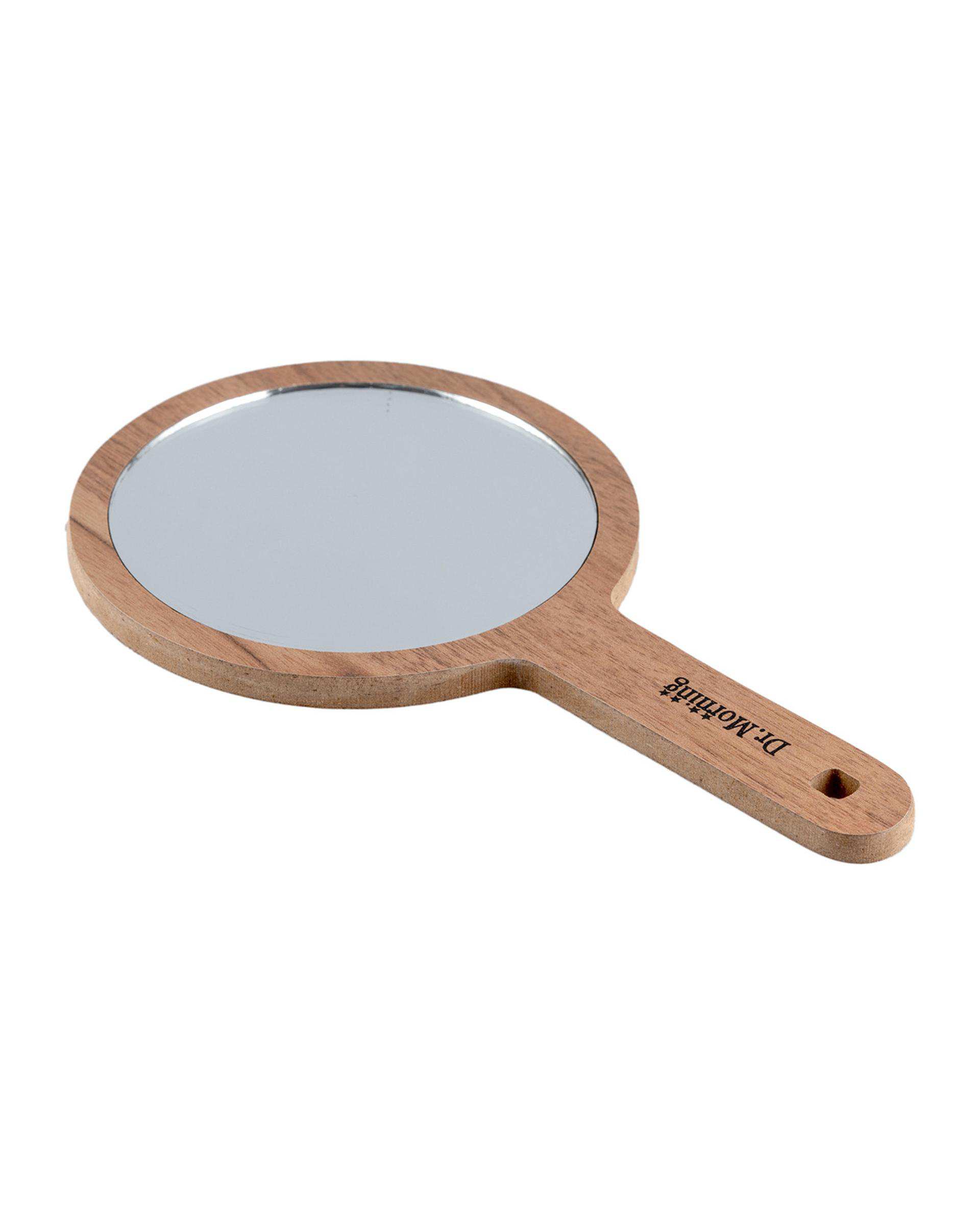 آینه دسته دار چوبی گرد دکتر مورنینگ مدل W301