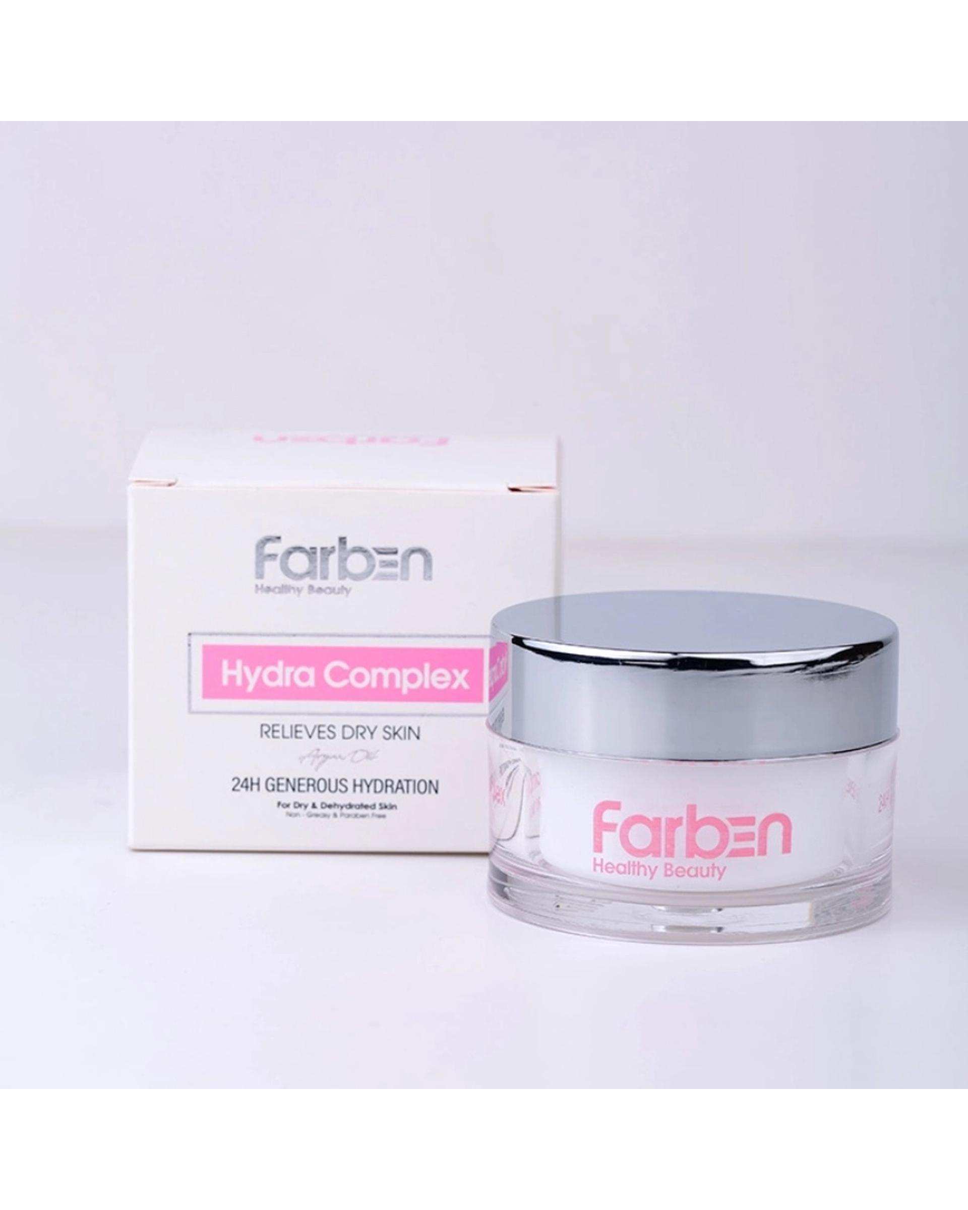 کرم آبرسان صورت فاربن Farben حاوی روغن آرگان مناسب پوست های خشک و دهیدراته حجم 50ml