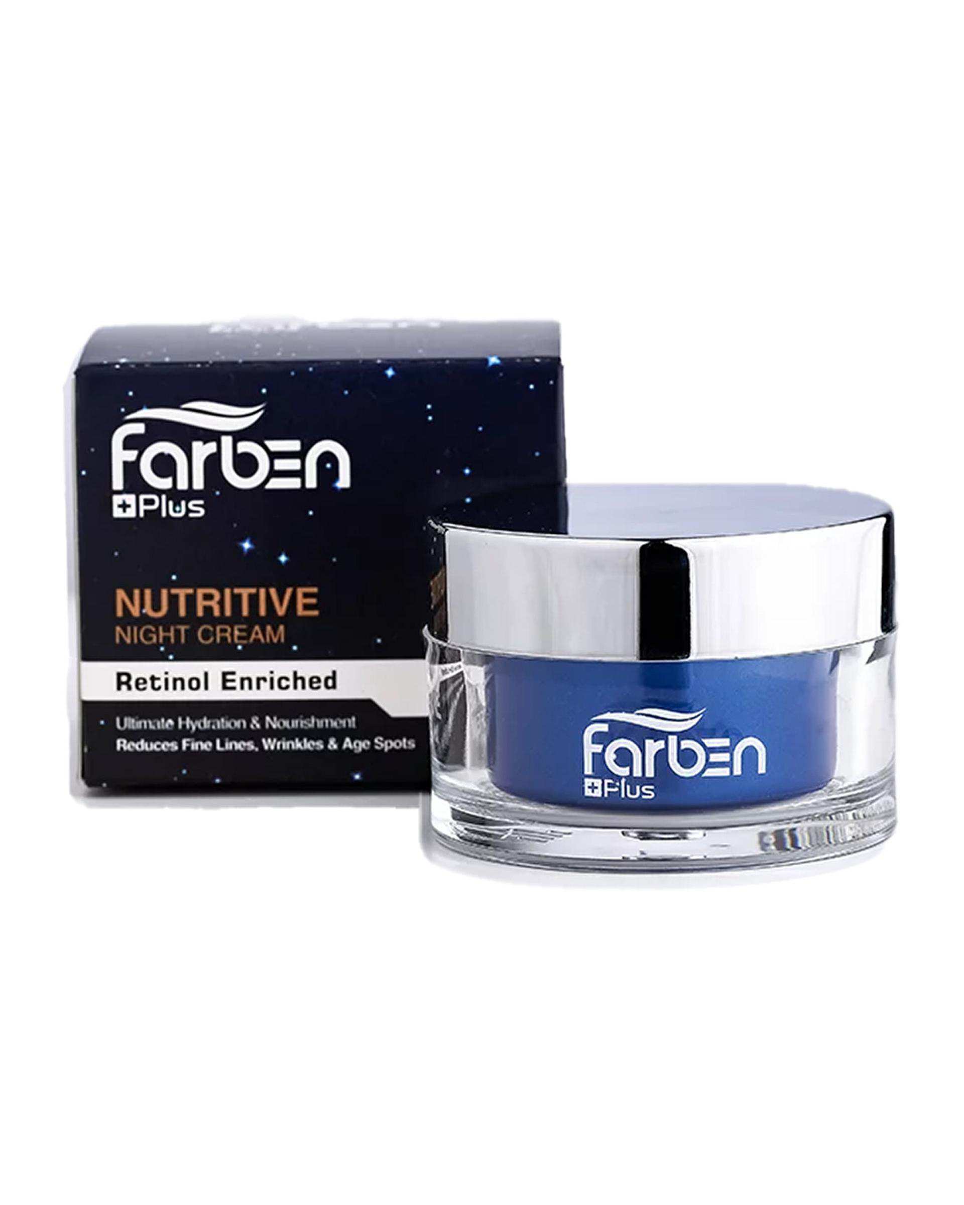 کرم مغذی و جوان کننده مخصوص شب فاربن Farben حاوی رتینول حجم 50ml