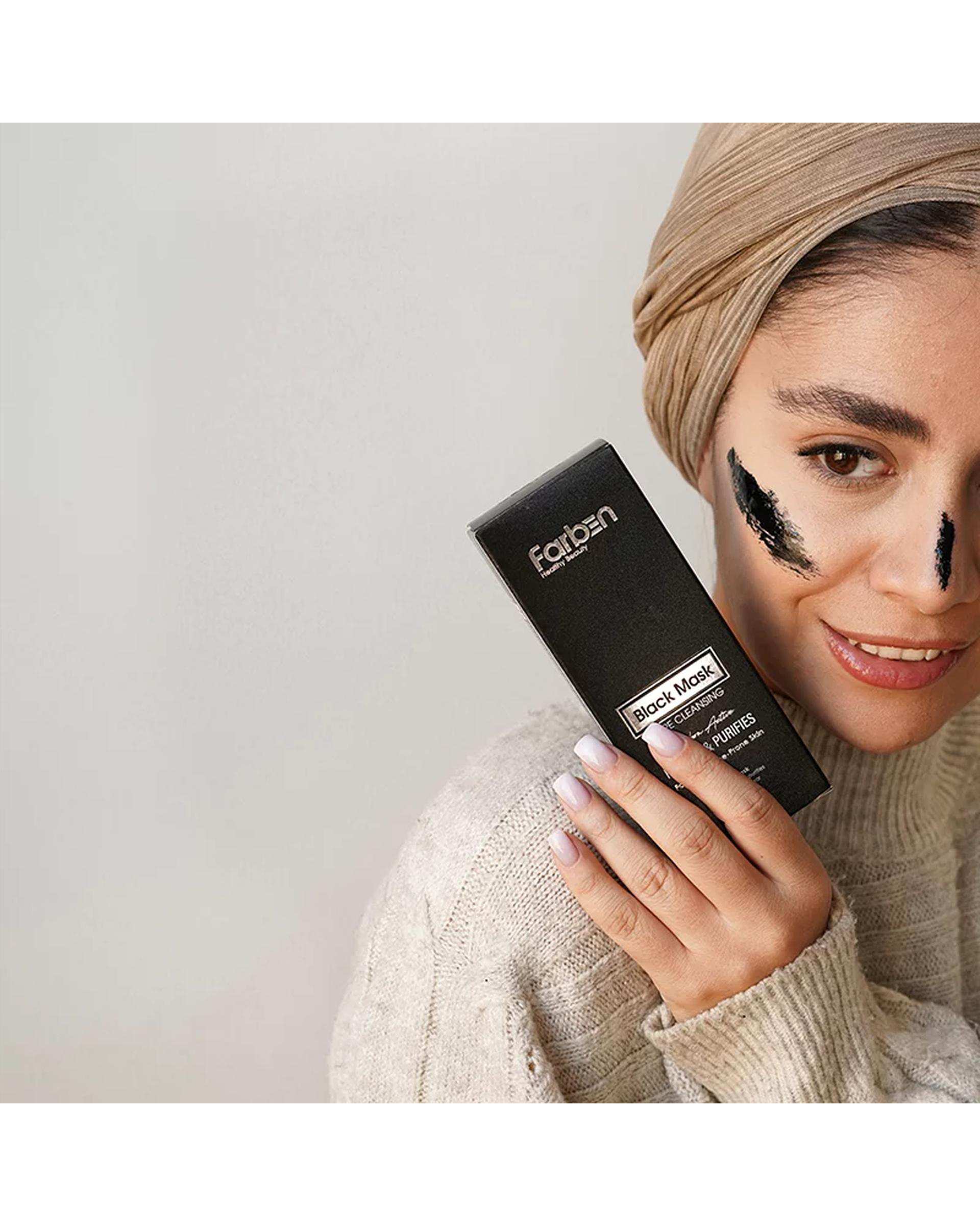 ماسک صورت فاربن Farben حاوی کربن فعال حجم 75ml