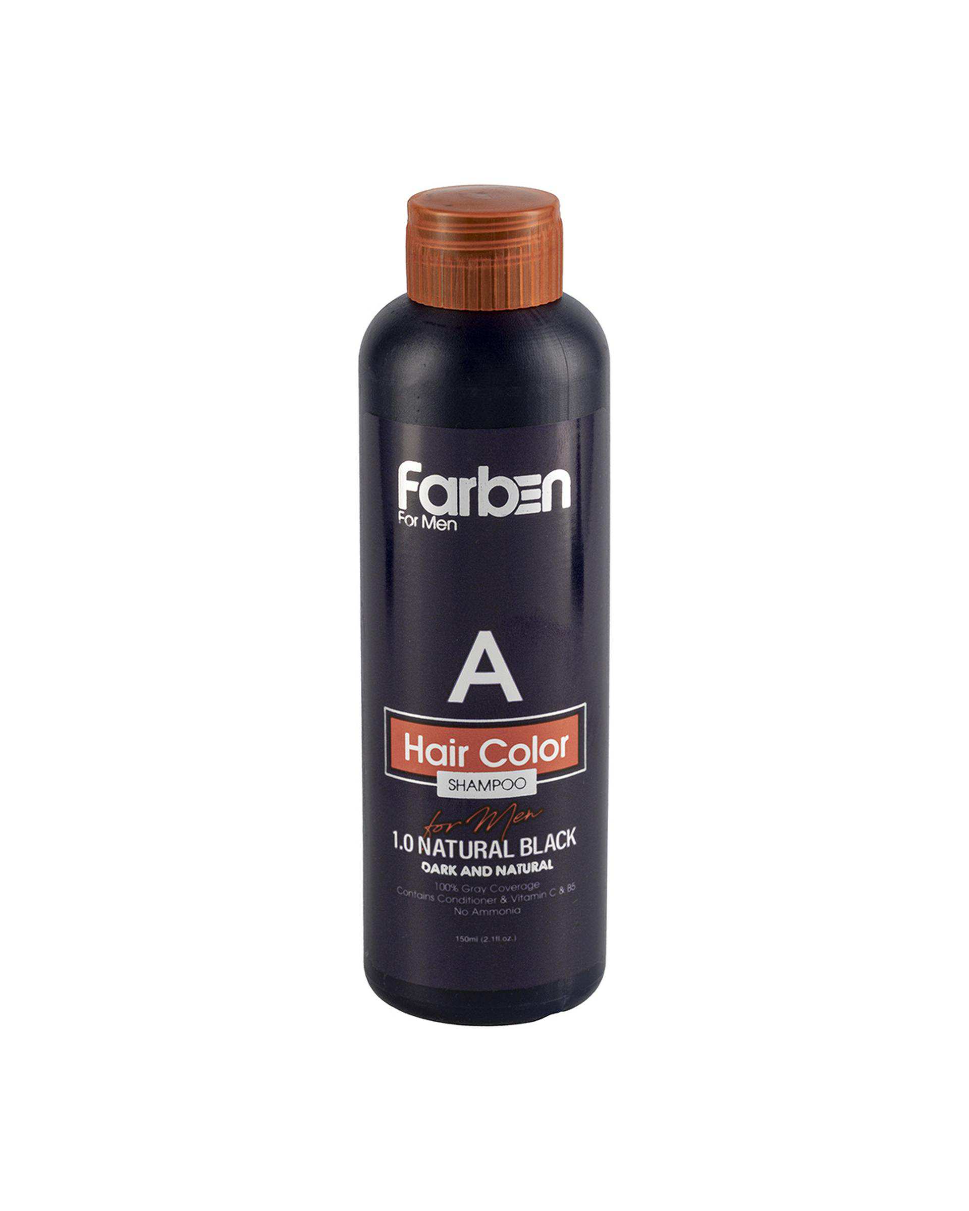 شامپو رنگ مو مردانه مشکی فاربن Farben حجم 150ml