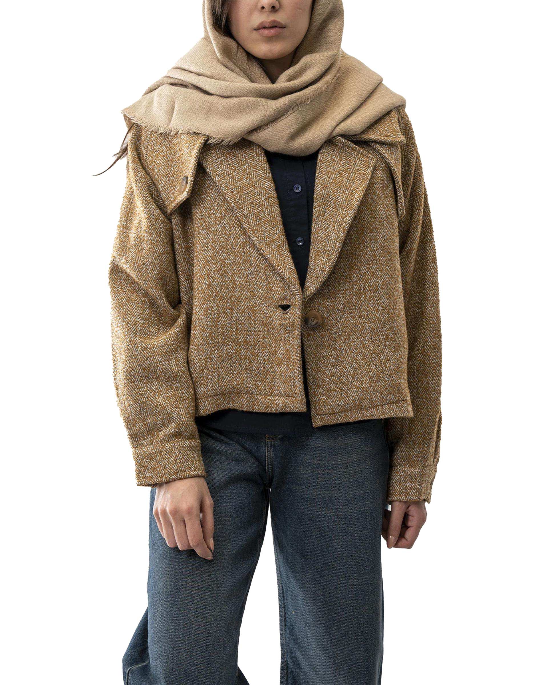 کت زنانه جناقی خردلی آر ان اس RNS کد 11122566