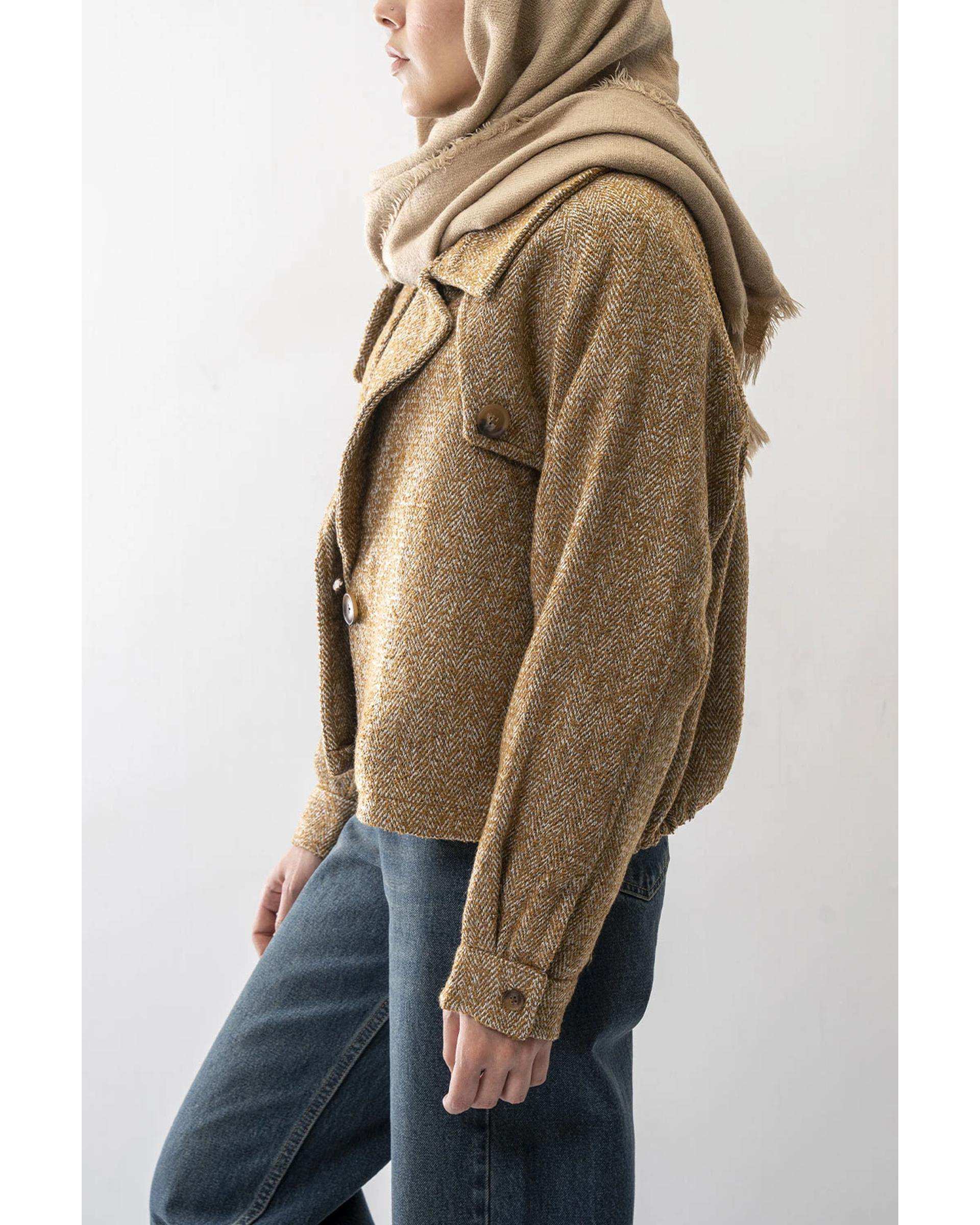 کت زنانه جناقی خردلی آر ان اس RNS کد 11122566