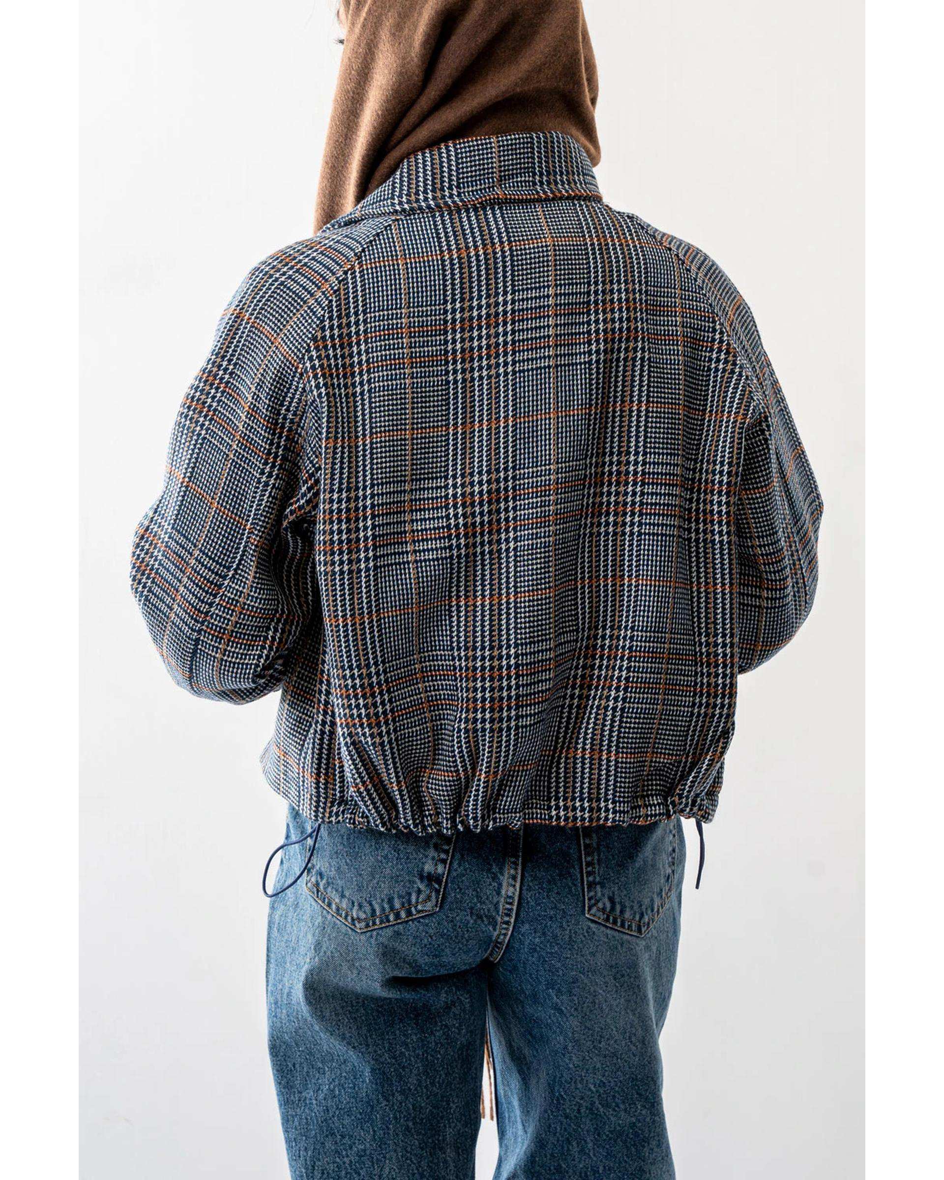 کت زنانه چهارخانه سرمه ای آر ان اس RNS کد 11122566