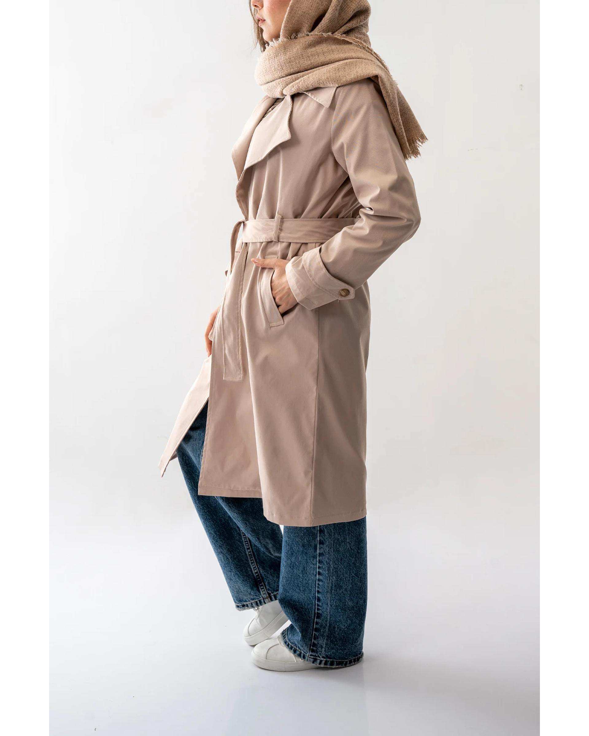 بارانی بلند زنانه کرم آر ان اس RNS کد 11192520