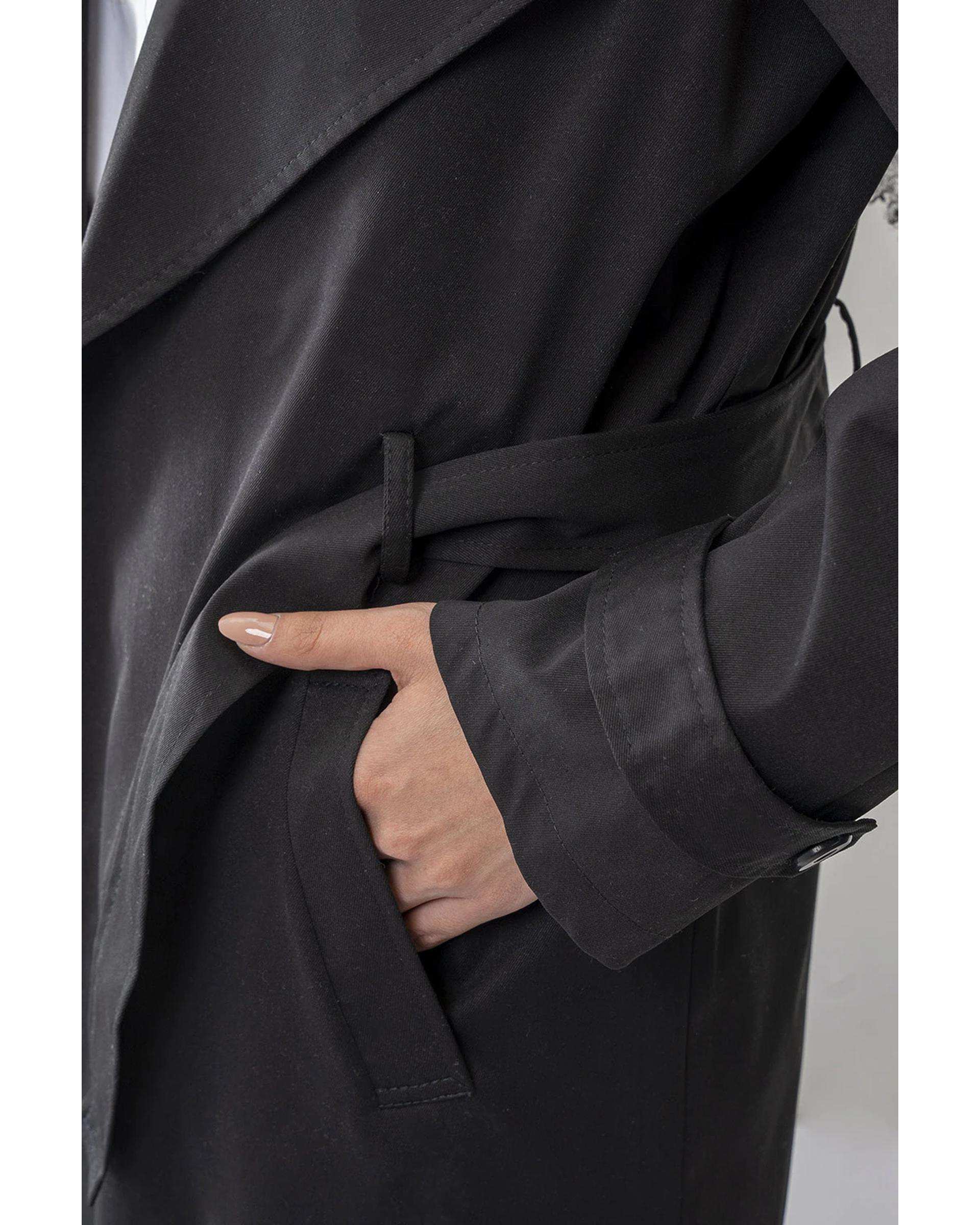 بارانی بلند زنانه مشکی آر ان اس RNS کد 11192520