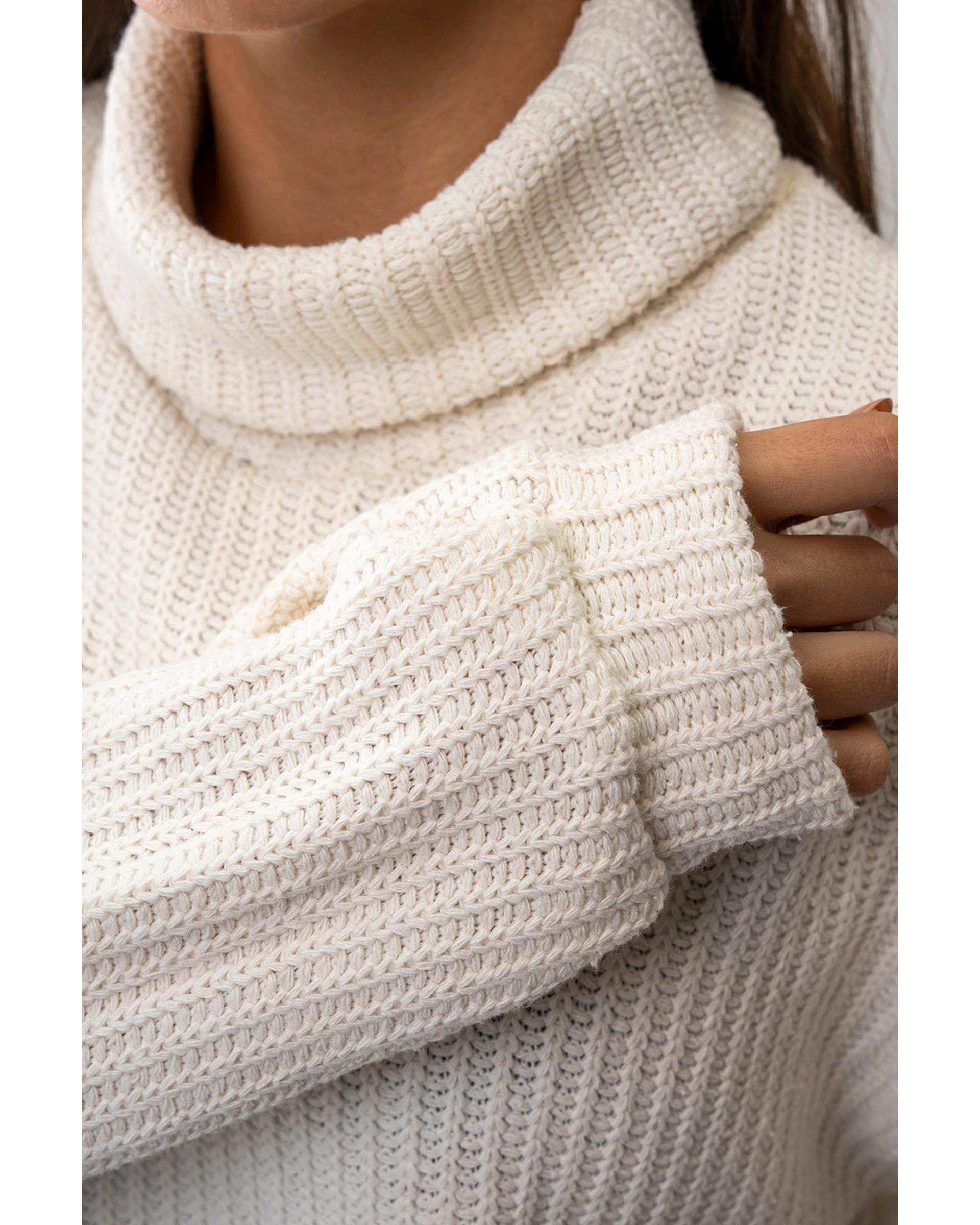 پلیور زنانه یقه اسکی سفید آر ان اس RNS کد 11232589