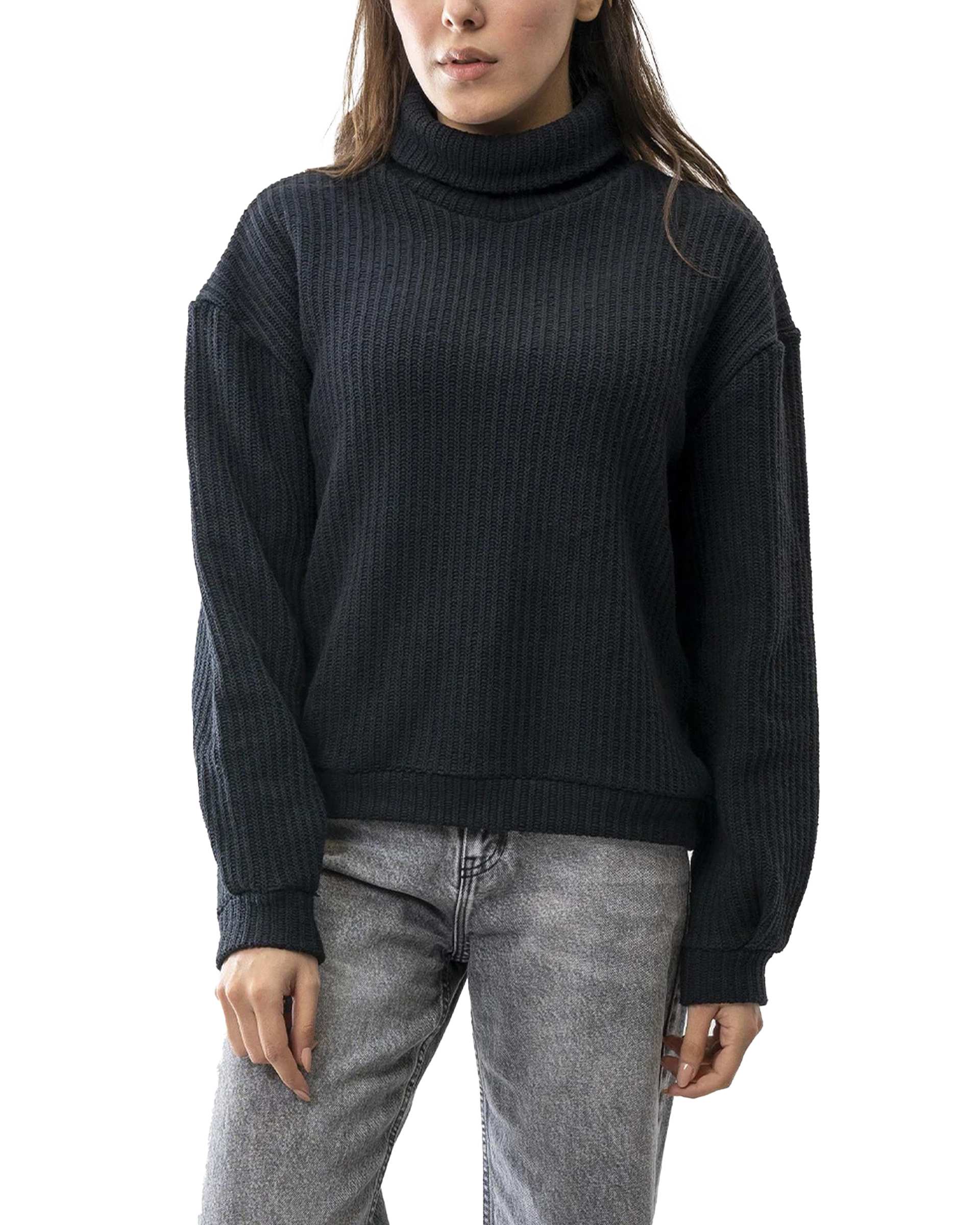 پلیور زنانه یقه اسکی مشکی آر ان اس RNS کد 11232589