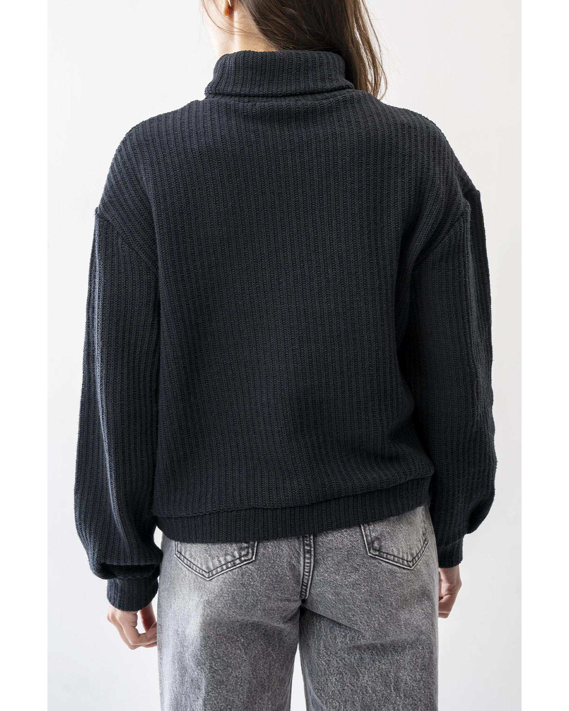 پلیور زنانه یقه اسکی مشکی آر ان اس RNS کد 11232589