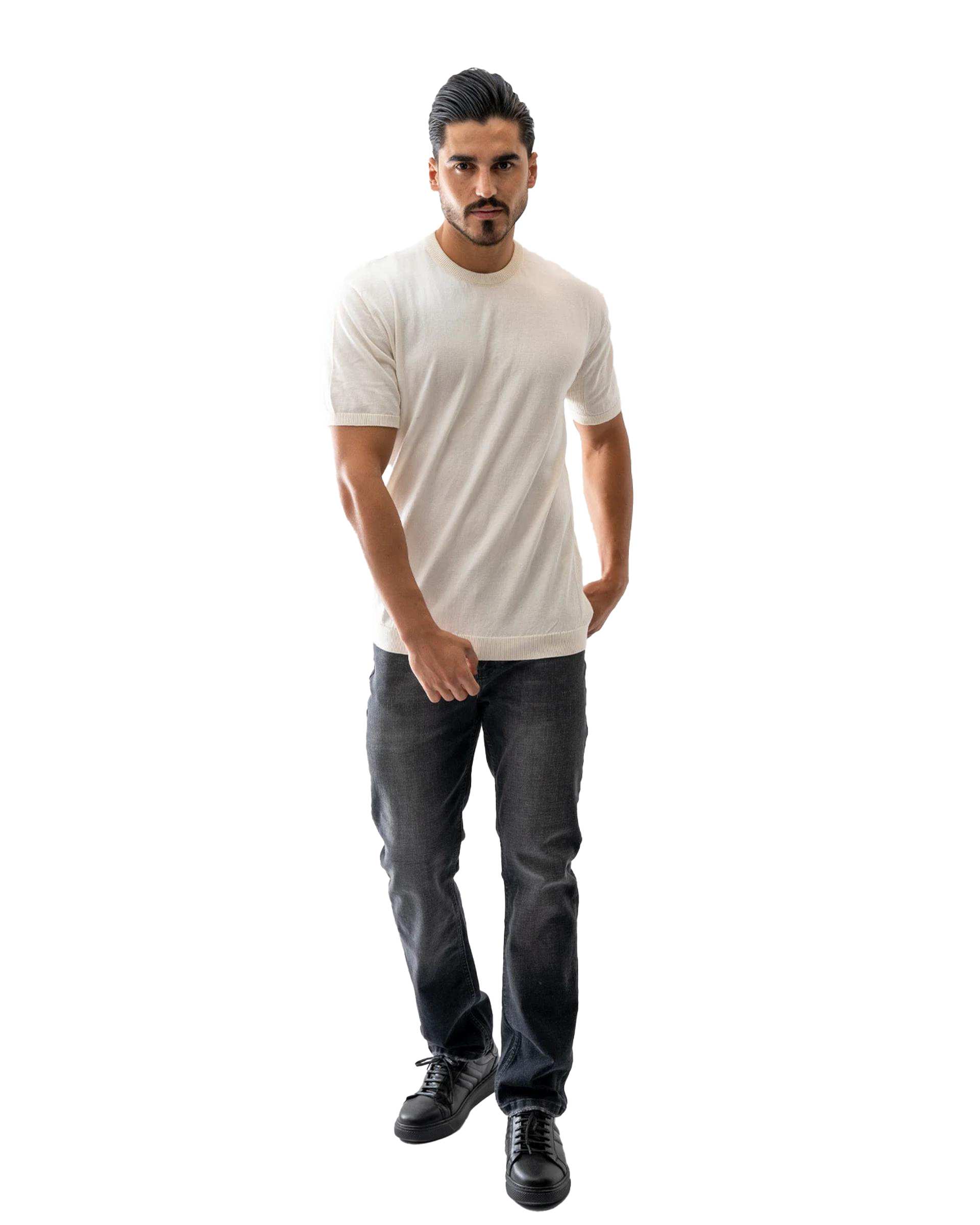 تی شرت بافت مردانه استخوانی آر ان اس RNS کد 12022610