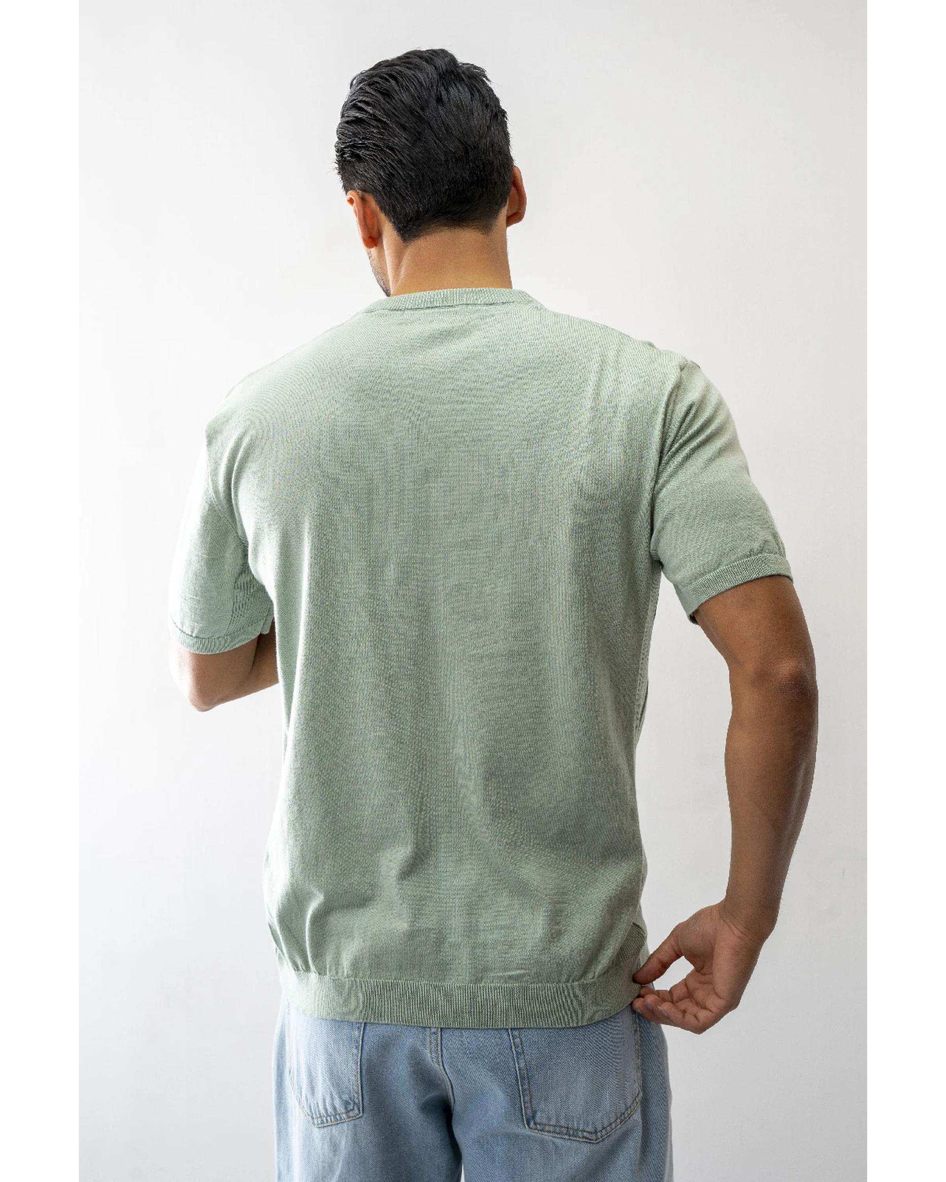 تی شرت بافت مردانه سبز روشن آر ان اس RNS کد 12022610