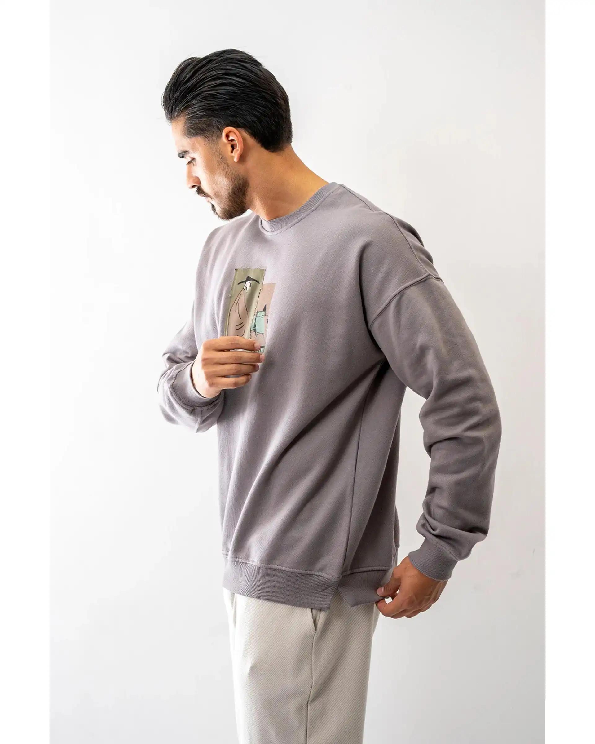 سویشرت مردانه دورس طوسی آر ان اس RNS کد 12032581