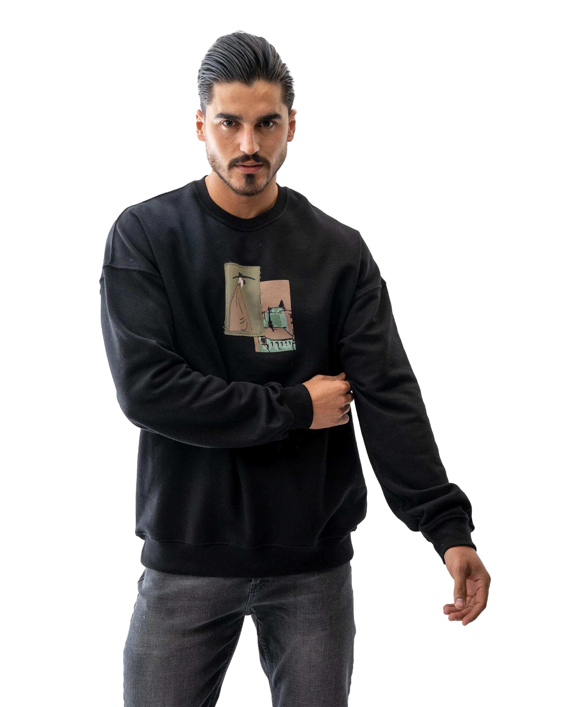 سویشرت مردانه دورس مشکی آر ان اس RNS کد 12032581