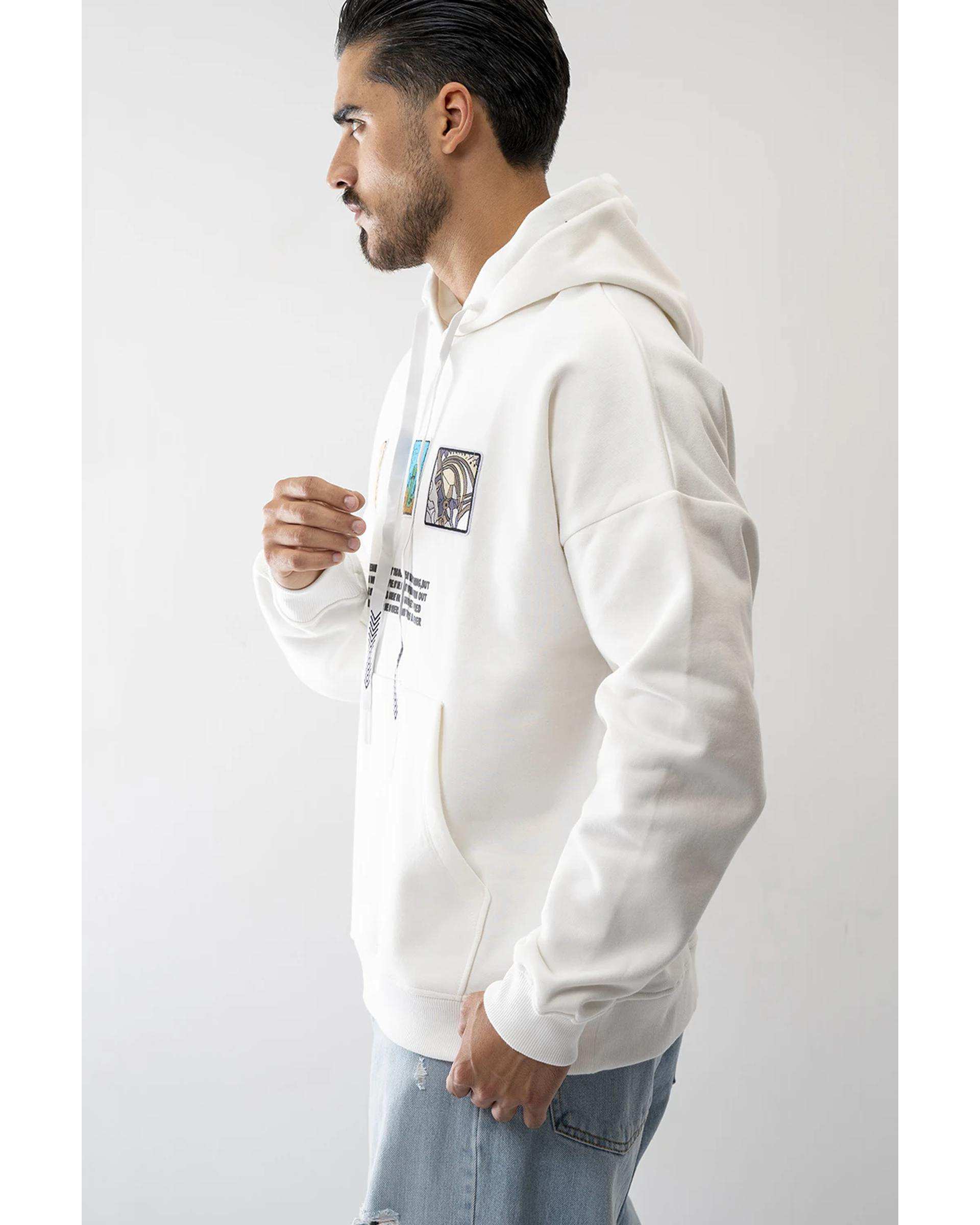 هودی مردانه سفید آر ان اس RNS کد 12102593