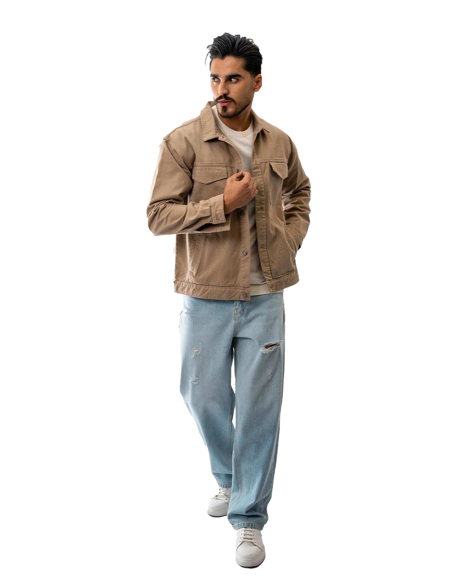 کت کتان مردانه خاکی آر ان اس RNS کد 12122556